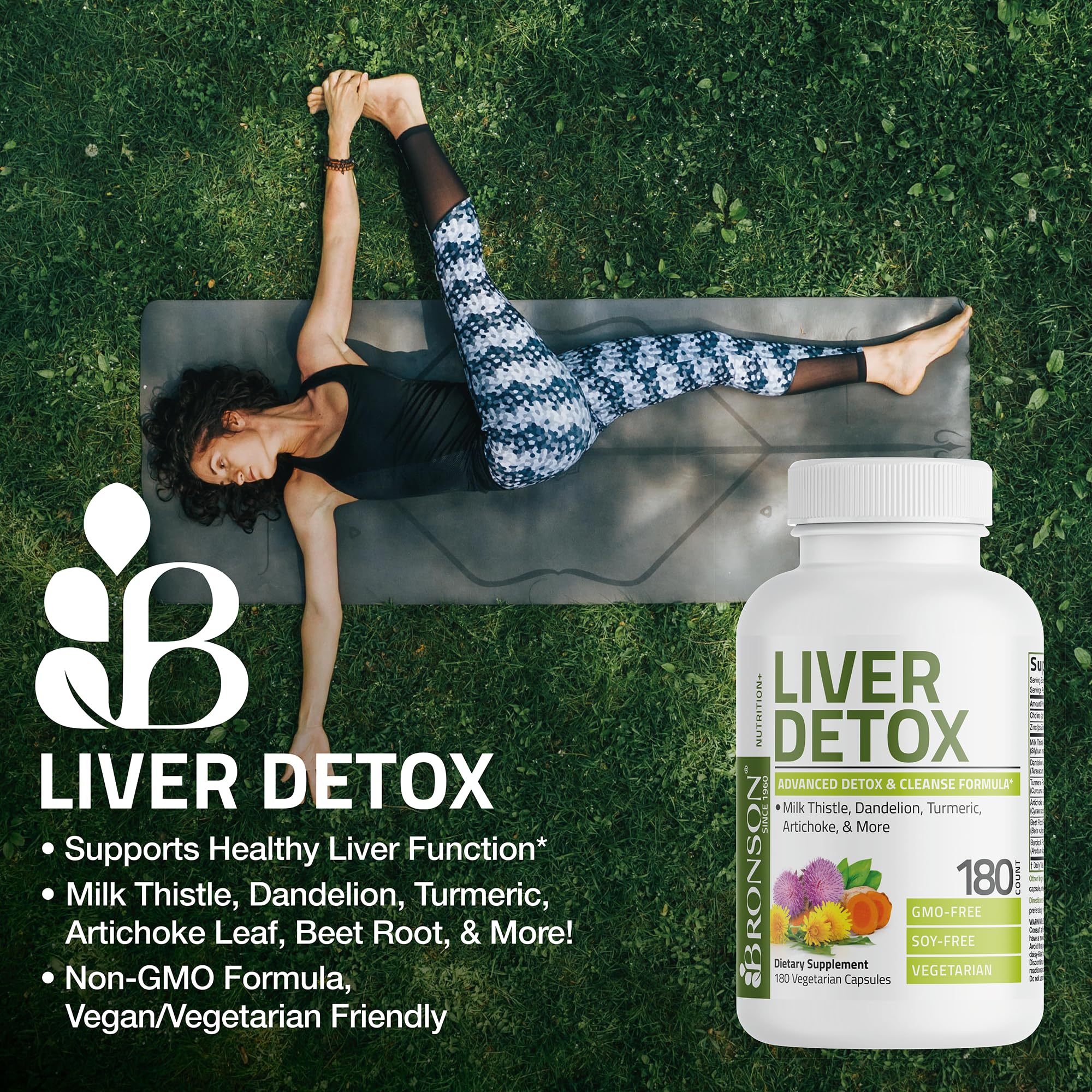 Bronson Liver Detox Advanced Detox & Cleansing Formula Supports Health Liver Function with Milk Thistle, Dandelion Extract, Turmeric, Artichoke Leaf & More