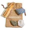 5PCS SAMSARI Abundance XL Crystals Healing Set - (Pyrite, Lapis Lazuli, Clear Quartz), 1 Palo Santo Stick SAMSARI Au supplements