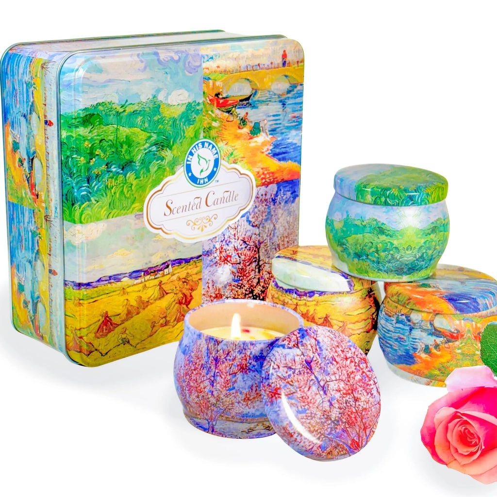 Scented Candles Gift for Women, 4 Pack, Reusable Tin Box, Luxury Candles for Home In His Name Au supplements