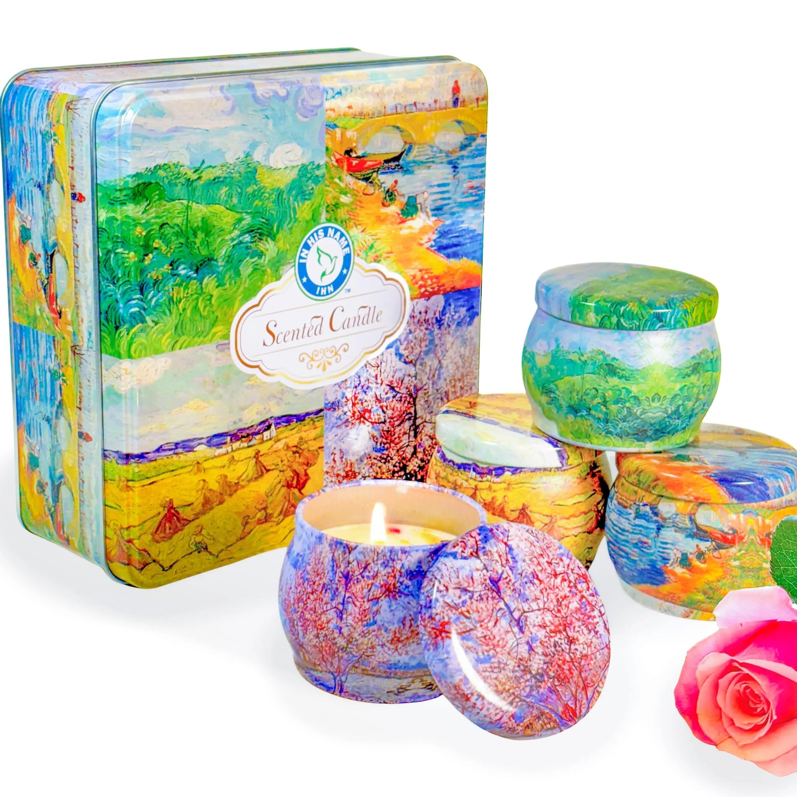 Scented Candles Gift for Women, 4 Pack, Reusable Tin Box, Luxury Candles for Home In His Name Au supplements