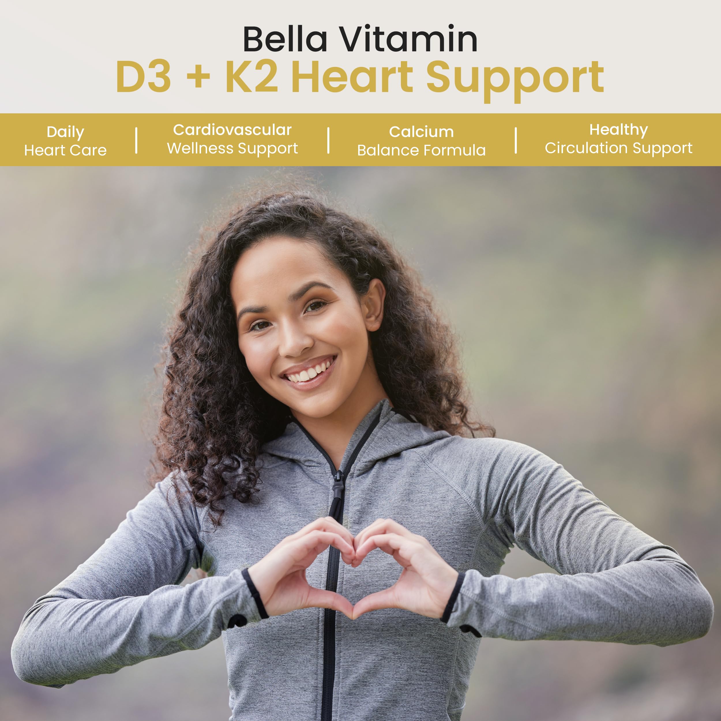 Bella All Natural Vitamin D3 K2 Liquid Drops 5000 IU (Unflavored) - Omega 3 with MCT Oil -