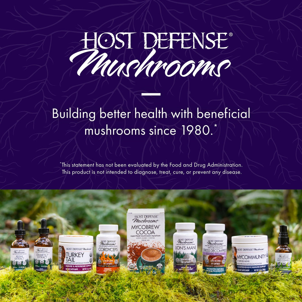 Host Defense MycoBotanicals Brain* Capsules - Brain Support Supplement with Lion's Mane, Reishi & Cordyceps Mushroom - Herbal Supplement for Memory & Focus Support - 60 Capsules Host Defense Au supplements
