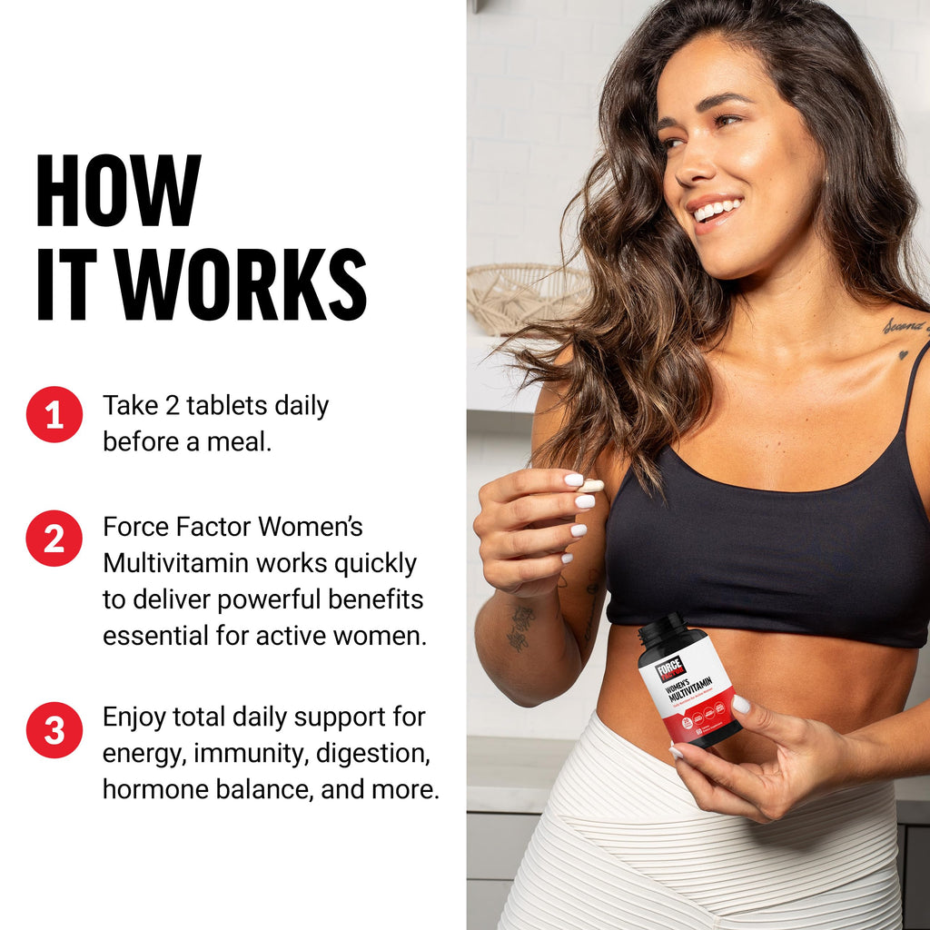 Force Factor Women’s Multivitamin, Multivitamin for Women to Support Hormone Balance, Energy, Immunity, and Gut Health, with 20 Vitamins & Minerals, Ashwagandha, Chasteberry, and More, 60 Tablets Force Factor Au supplements