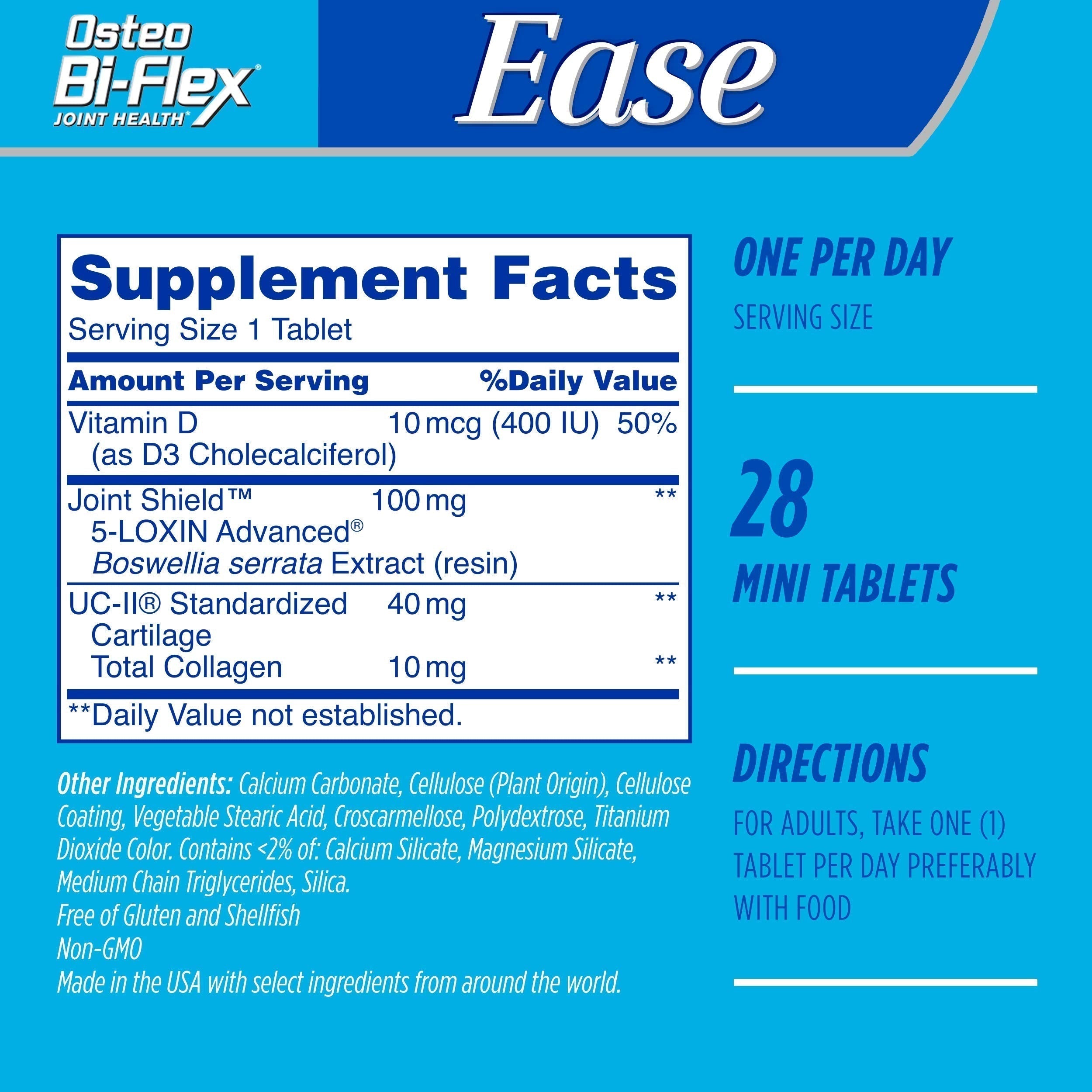 Osteo Bi-Flex Ease Advanced Triple Action with Vitamin D Joint Supplements, Mini-Tablets, 28 Count Osteo Bi-Flex Au supplements