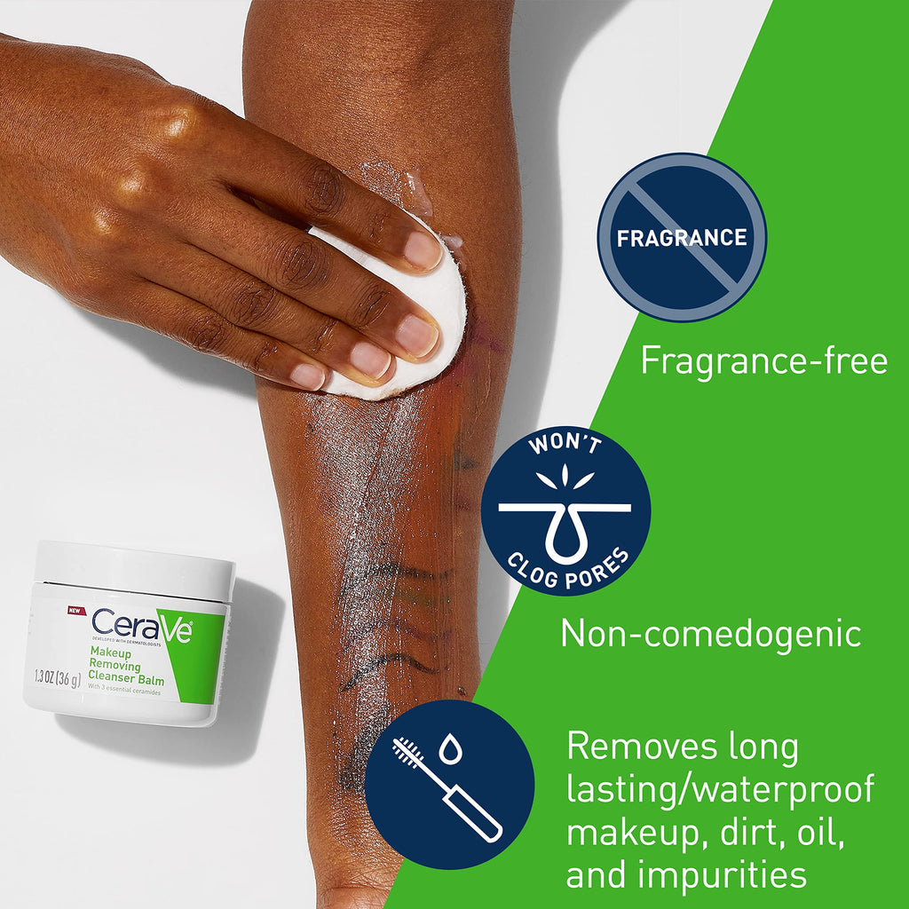 CeraVe Cleansing Balm Makeup Remover, Waterproof Makeup Remover With Ceramides