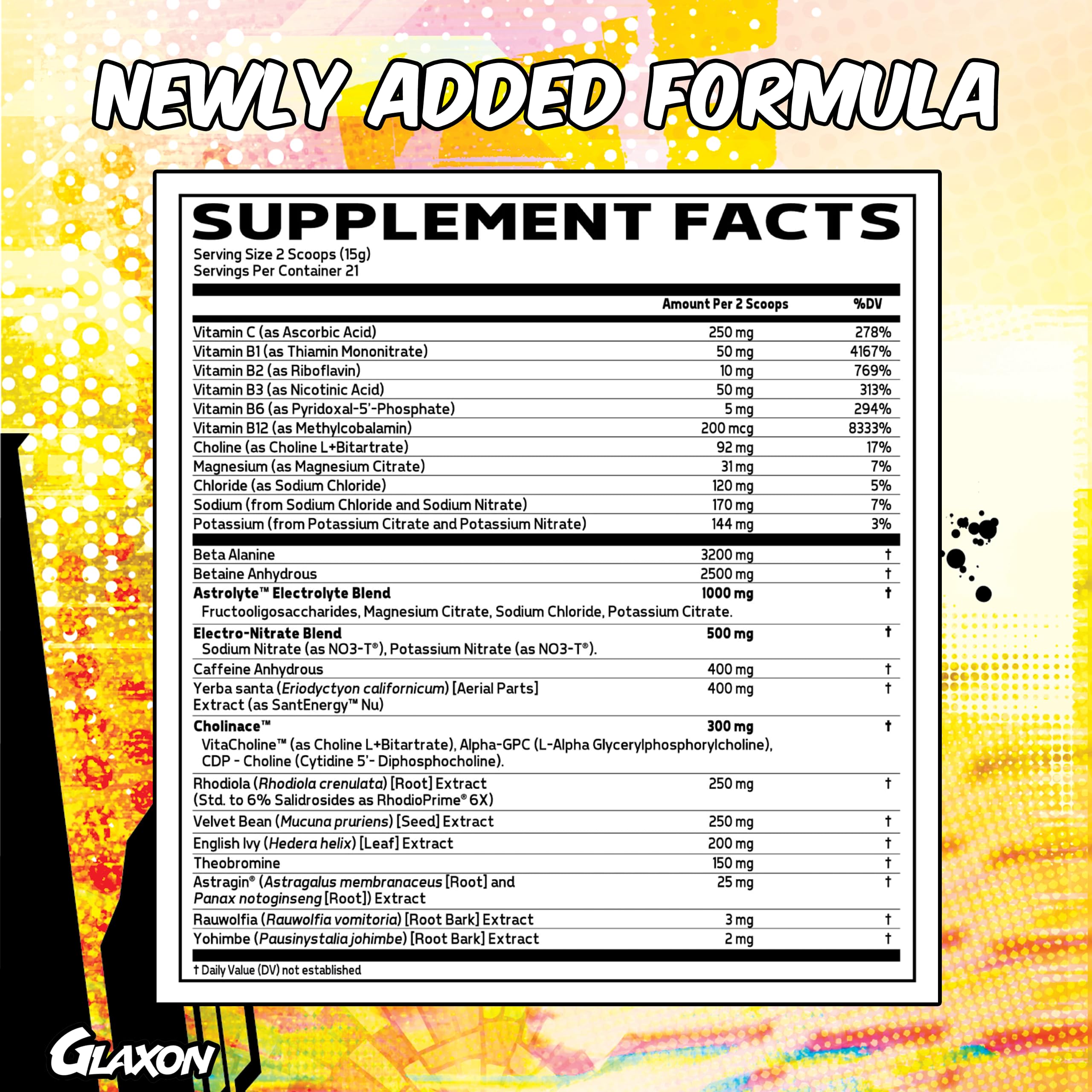 Glaxon Specimen Max High Stim Pre-Workout | 400mg Caffeine + 3200mg Beta Alanine Glaxon Au supplements