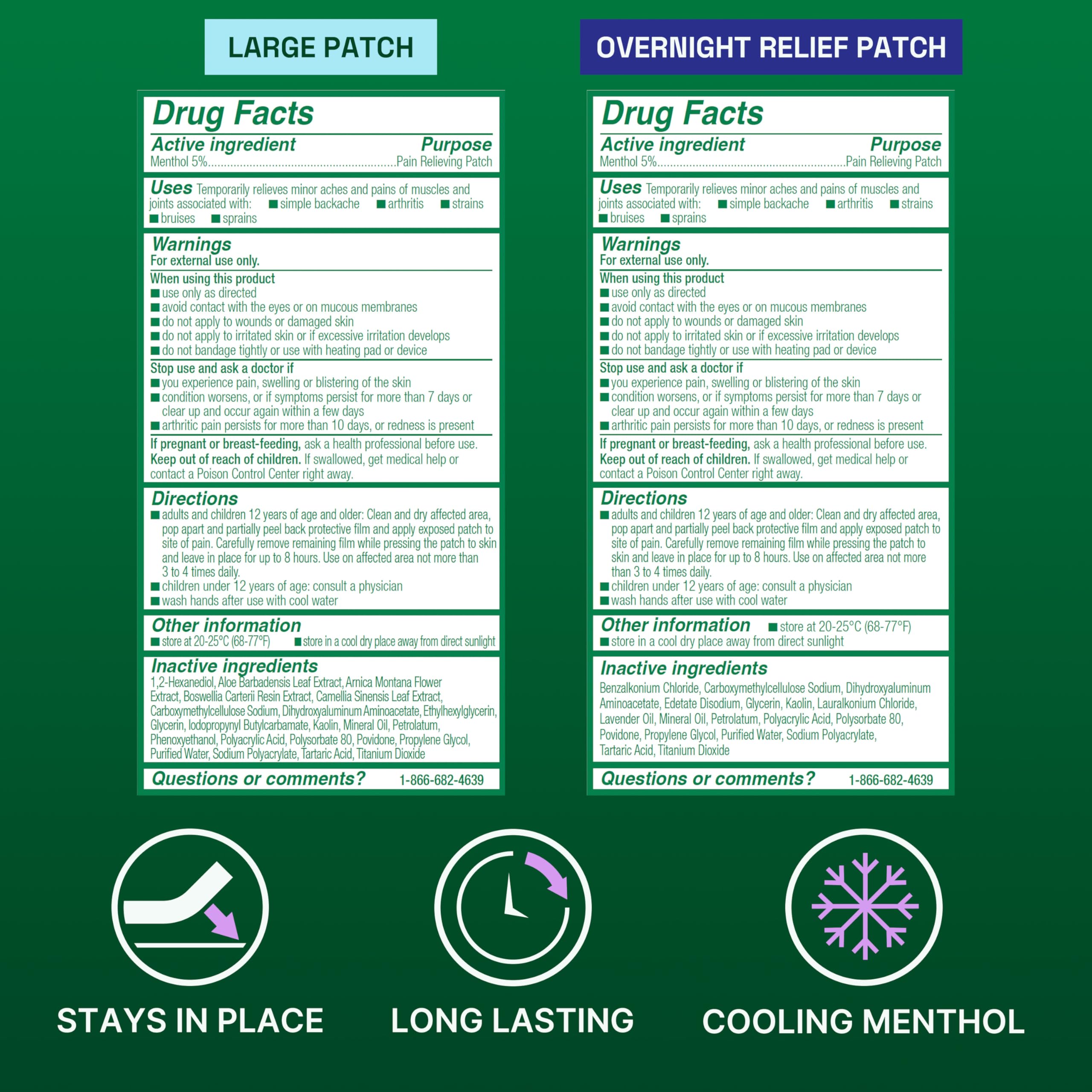 Biofreeze Day & Overnight Pain Relief Patches, Menthol Pain Patches for Arthritis & Muscle Pain Relief, Comfortable & Flexible Fabric Stays in Place, 9 Patches (6 Day, 3 Night) Biofreeze Au supplements