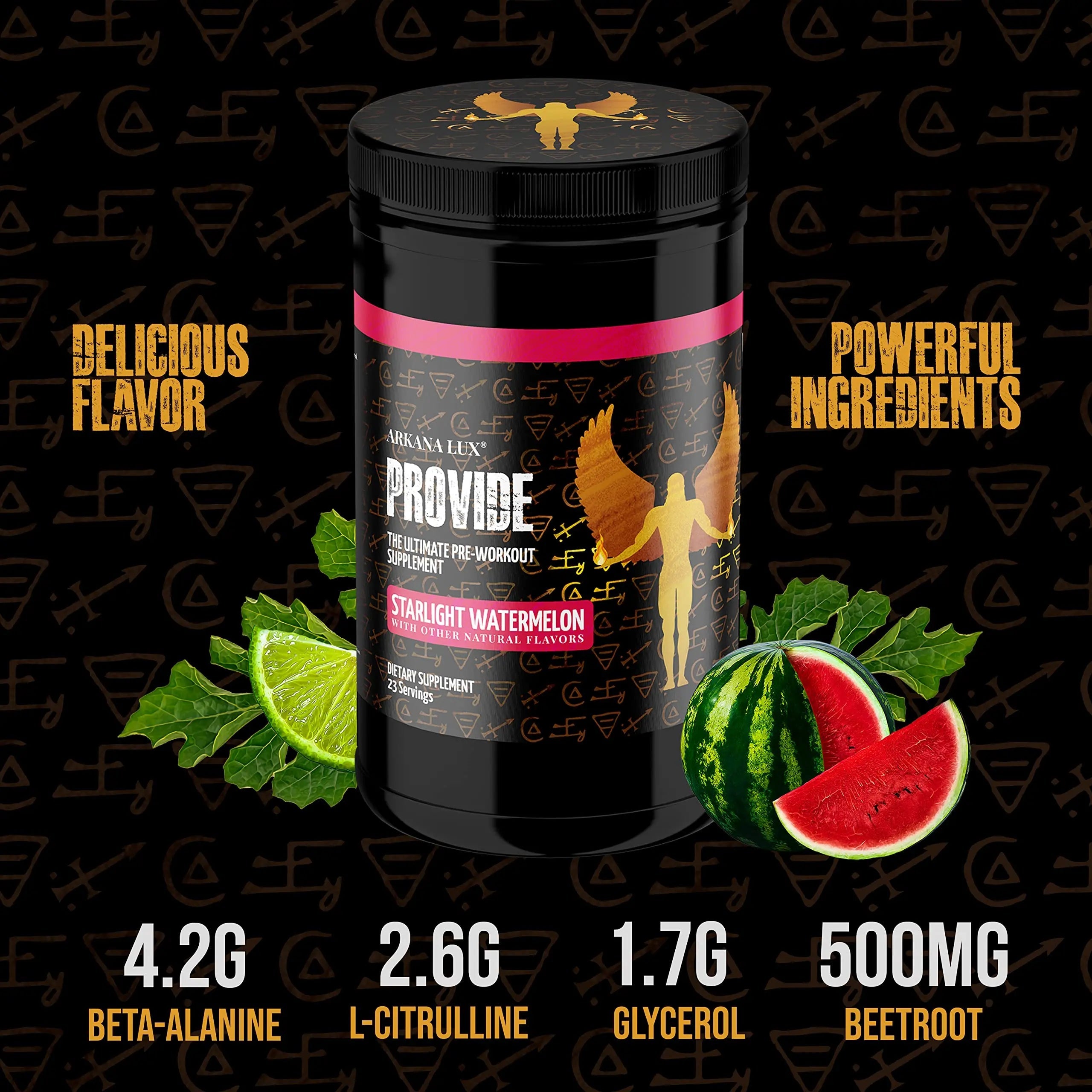 Arkana Lux Provide Pre-Workout Supplement with Beta Alanine, L-Citrulline, Glycerol Arkana Lux Au supplements