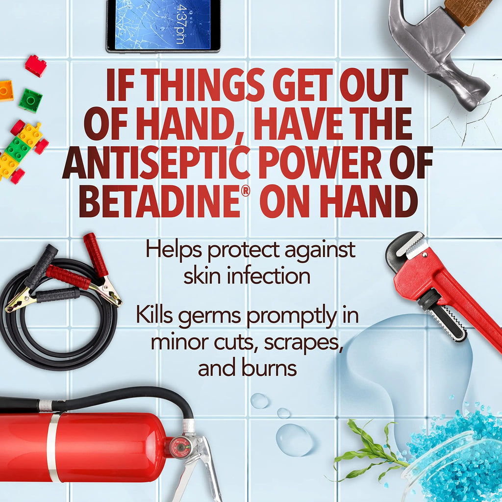 Betadine Antiseptic Liquid First Aid Solution, Povidone-iodine 10%, Infection Betadine Au supplements