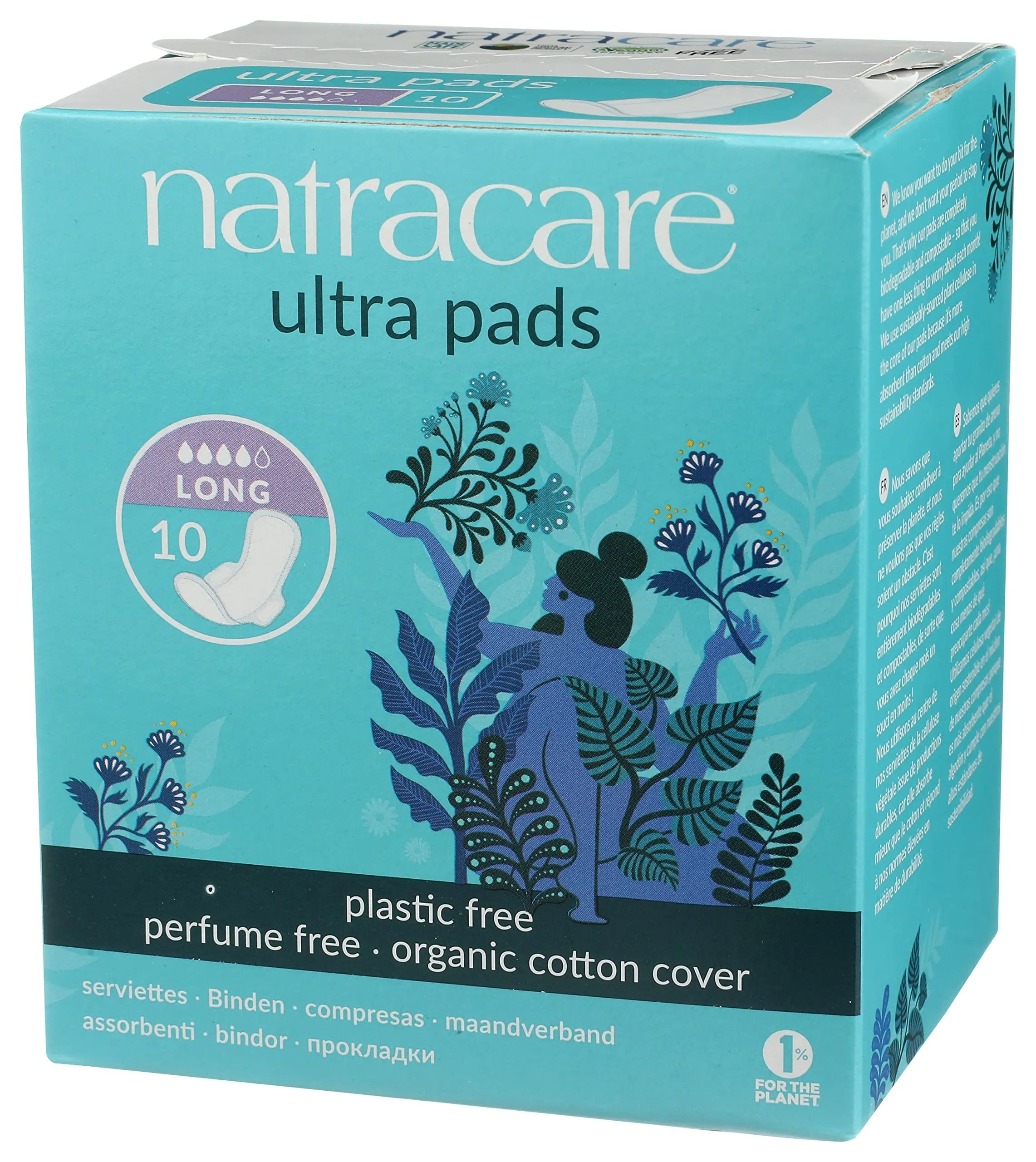 Natracare Slim Fitting Ultra Pads with Wings, Long, Made with Certified Organic Cotton NATRACARE Au supplements