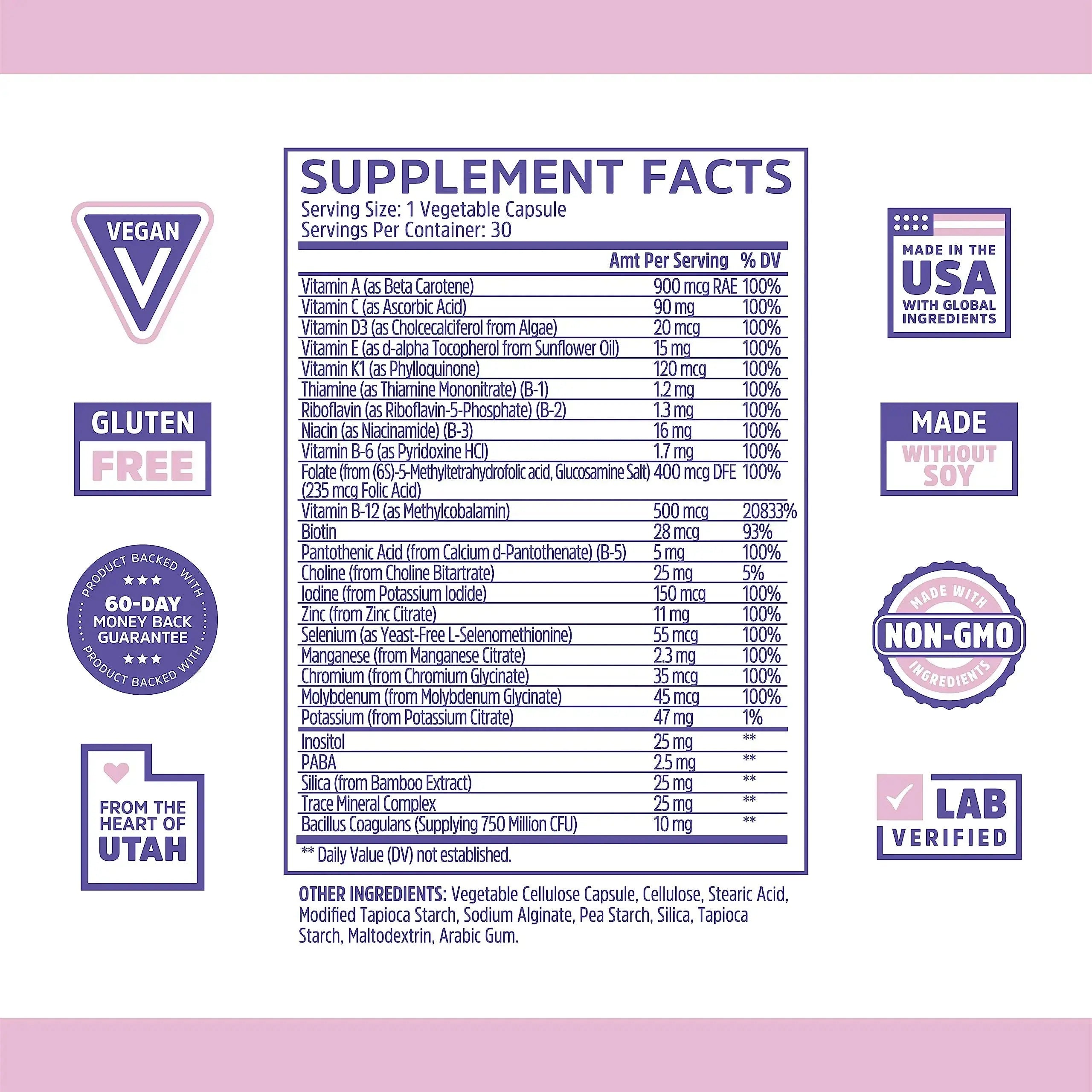 Zhou Daily Boost - Probiotic Multivitamin for Women & Men, Immune Support, Antioxidant & Eye Health Supplement with Vitamin A, Vitamin C ZHOU Au supplements