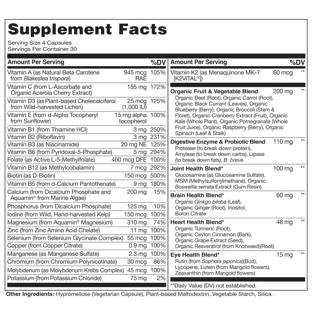 NATURELO Whole Food Multivitamin for Women 50+ (Iron Free) with Vitamins, Minerals, & Organic Extracts - Supplement for Post Menopausal Women Over 50 NATURELO Au supplements