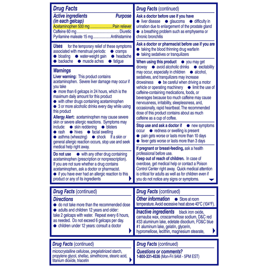 Midol Complete Gelcaps 24ct: Midol Complete Menstrual Pain Relief Gelcaps with Acetaminophen for Menstrual Symptom, PMS Relief, and Period Cramp Relief - 24 Count Midol Au supplements