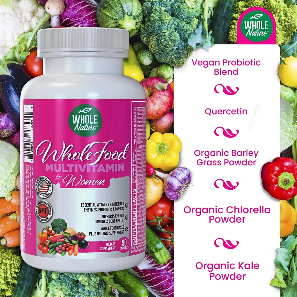 Whole Nature Whole Food Multivitamin for Women Womens Multi Vitamin with Folate, B12 Methyl, Vitamins, Minerals, Probiotics and Omegas Whole Nature Au supplements