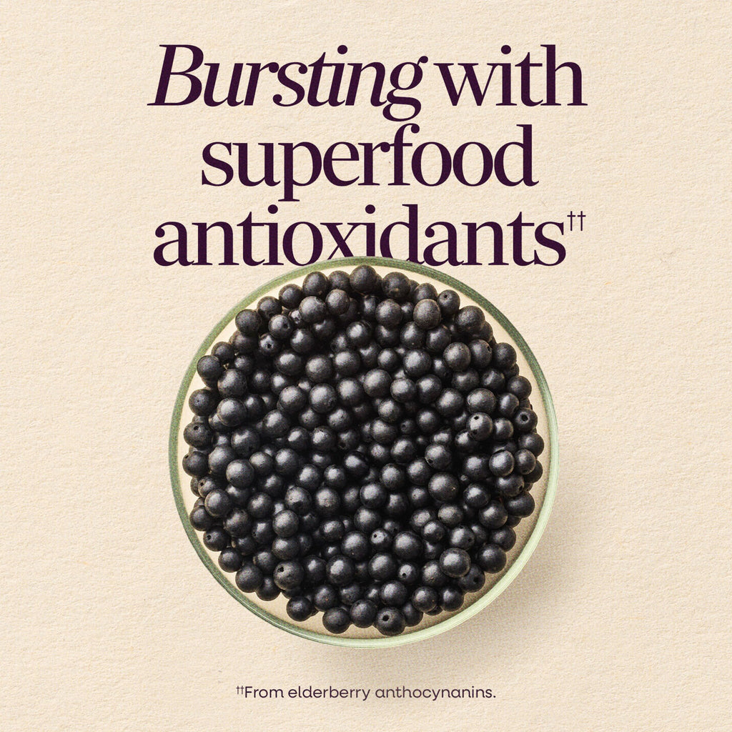Nature’s Way Sambucus Elderberry Gummies, Immune Support Gummy for Adults & Kids Ages 4+ with Black Elderberry Extract, Vitamin C