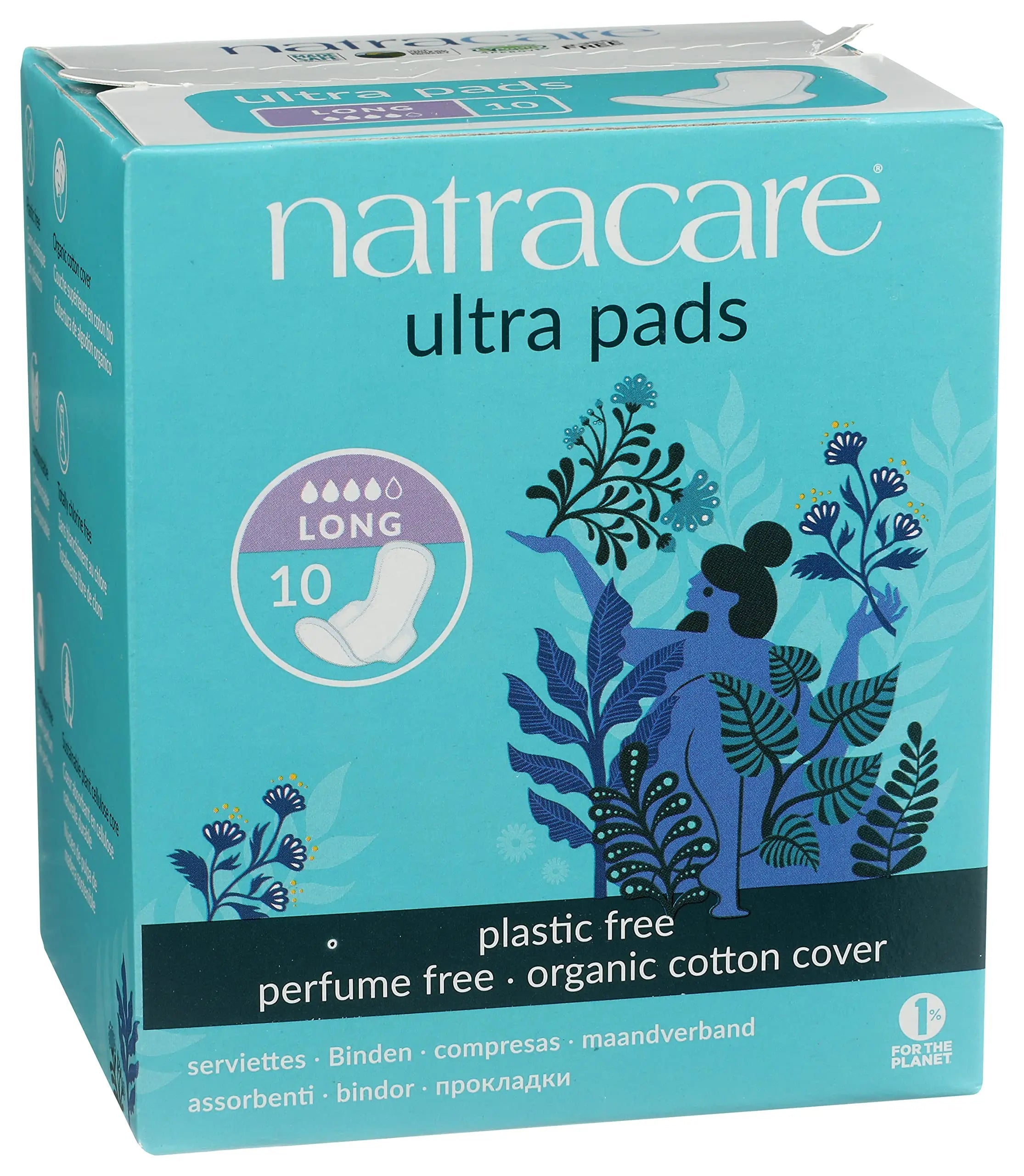 Natracare Slim Fitting Ultra Pads with Wings, Long, Made with Certified Organic Cotton NATRACARE Au supplements