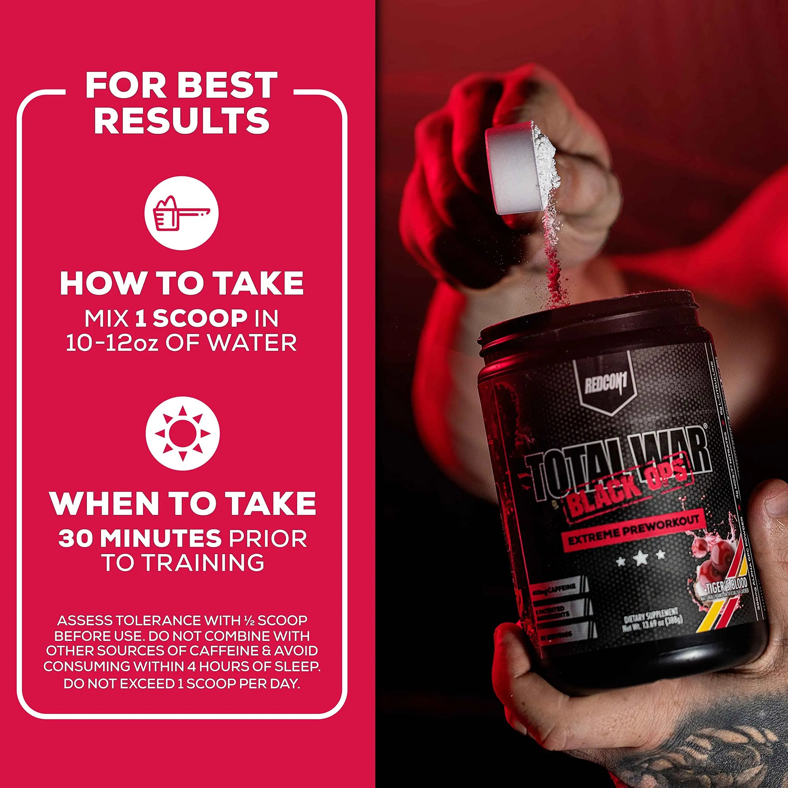 REDCON1 Total War Black Ops Extreme Preworkout Powder, Tigers Blood, High Stimulant REDCON1 Au supplements