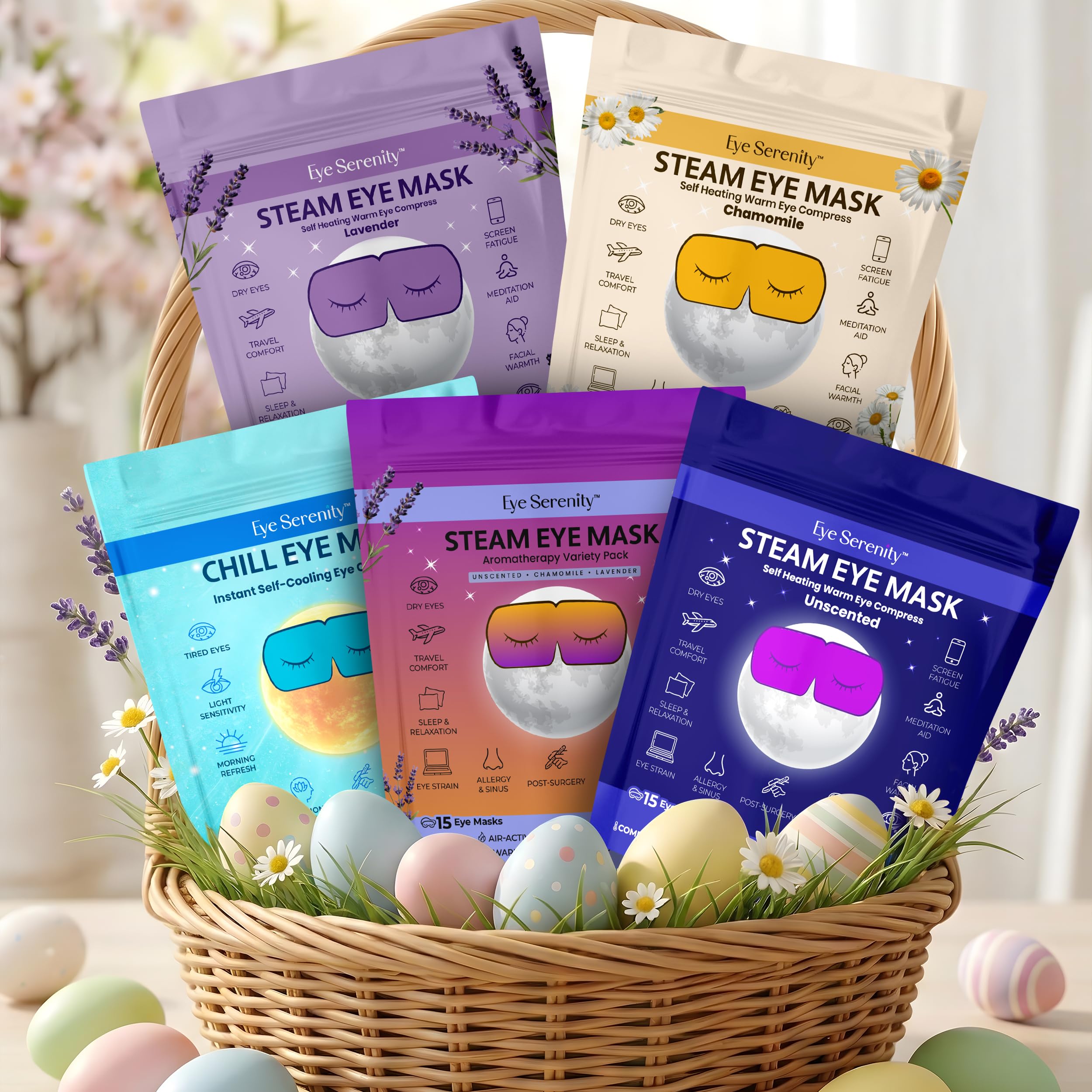 Steam Eye Mask, Self Heating Warm Compress for Dry Eyes I Heated Fast Relief for Stye, Puffy Sensitive Eyes, Moist Heat, Easter Basket Stuffers