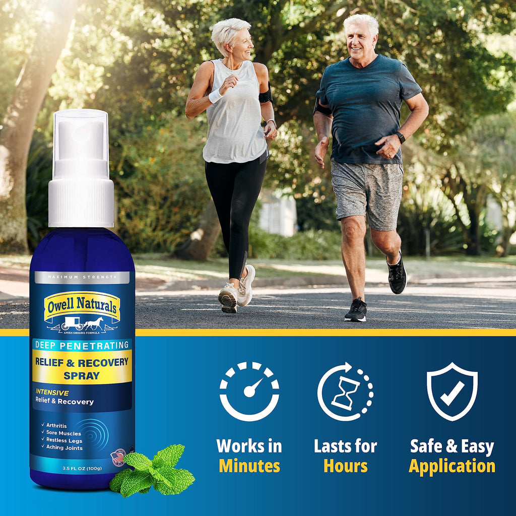 Amish Origins Deep Penetrating Pain Relief Liquid Spray - Fast-Acting, Natural Relief for Muscle Aches, Joint Pain, and Stiffness - 3.5 oz Spray Bottle Amish Origins Au supplements