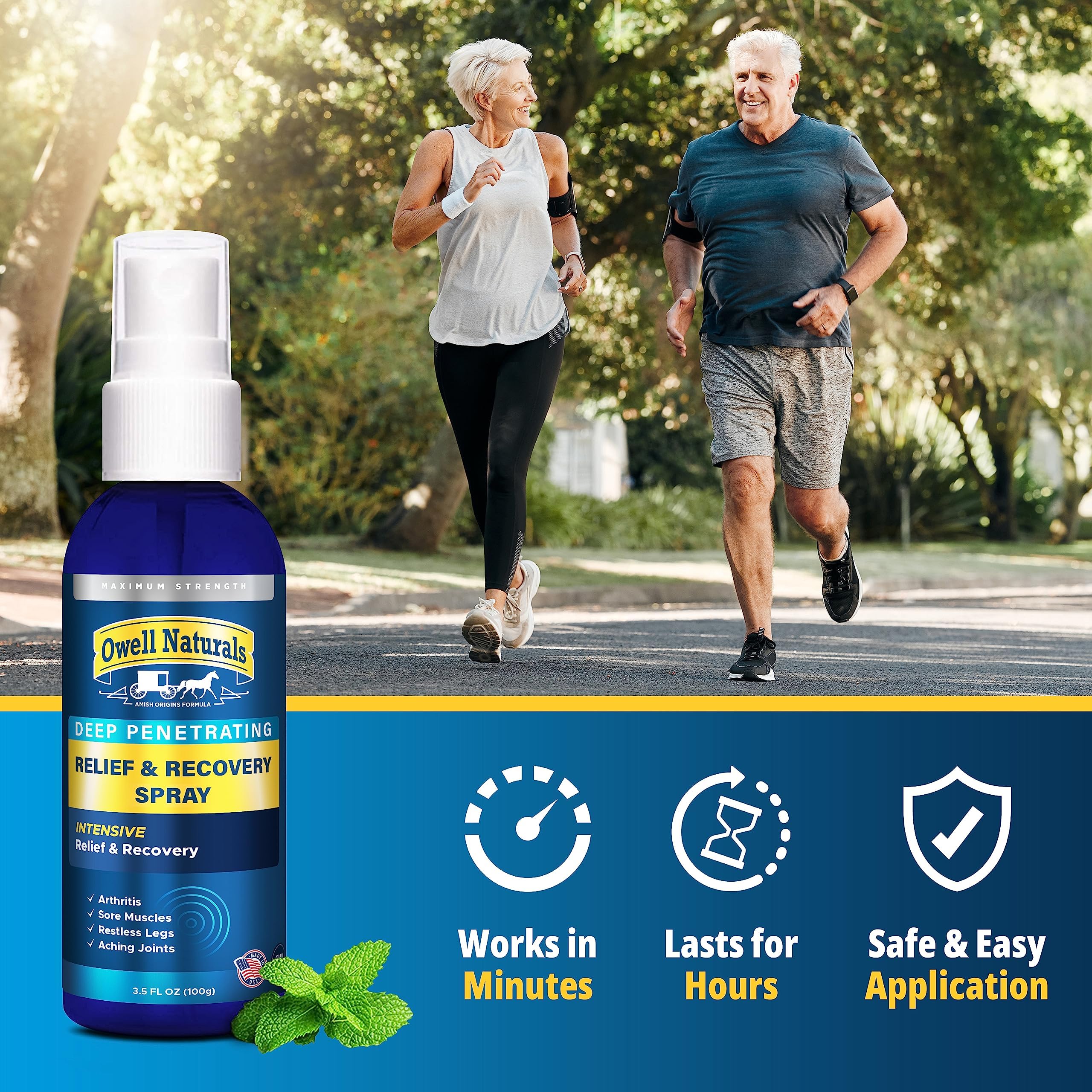 Amish Origins Deep Penetrating Pain Relief Liquid Spray - Fast-Acting, Natural Relief for Muscle Aches, Joint Pain, and Stiffness - 3.5 oz Spray Bottle Amish Origins Au supplements