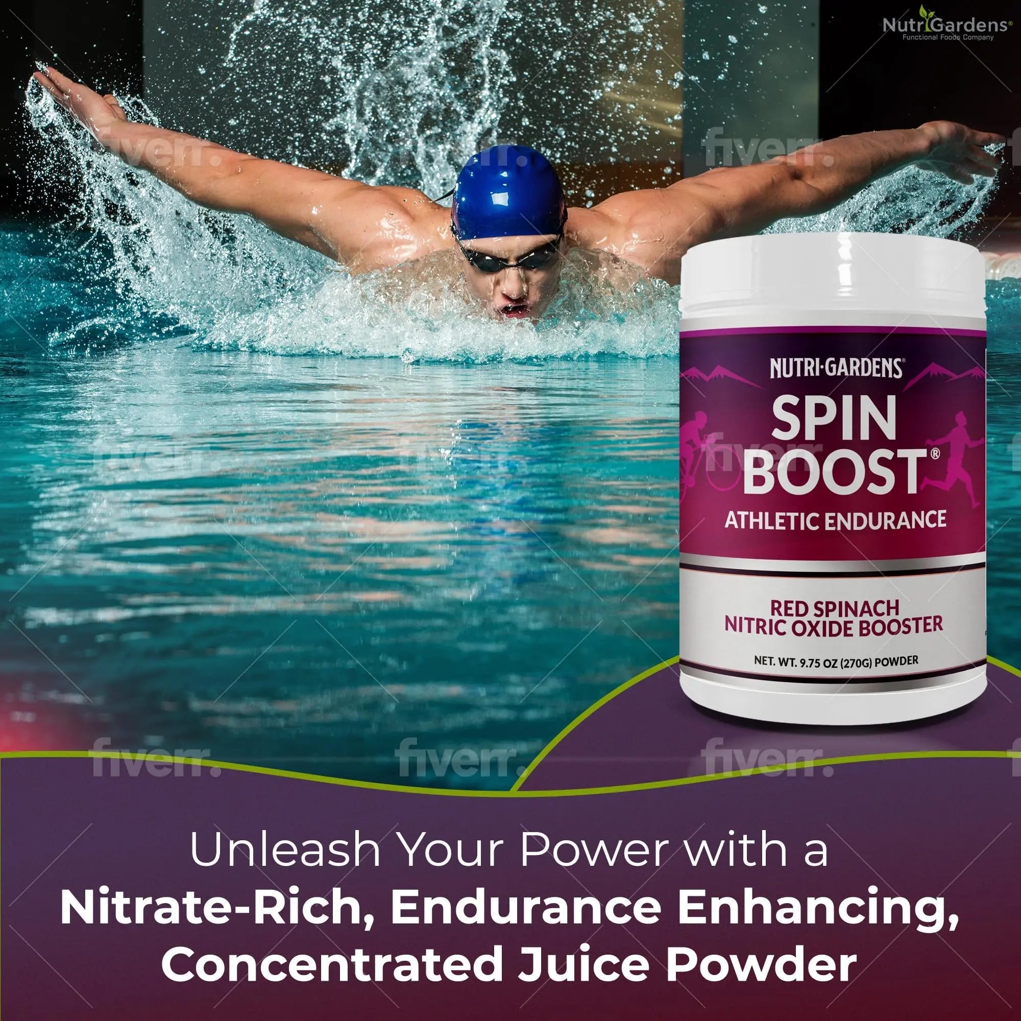 Nutrigardens Spin Boost Nitric Oxide Red Spinach Nitrate Pre-Workout Powder Concentrated Nutrigardens Au supplements