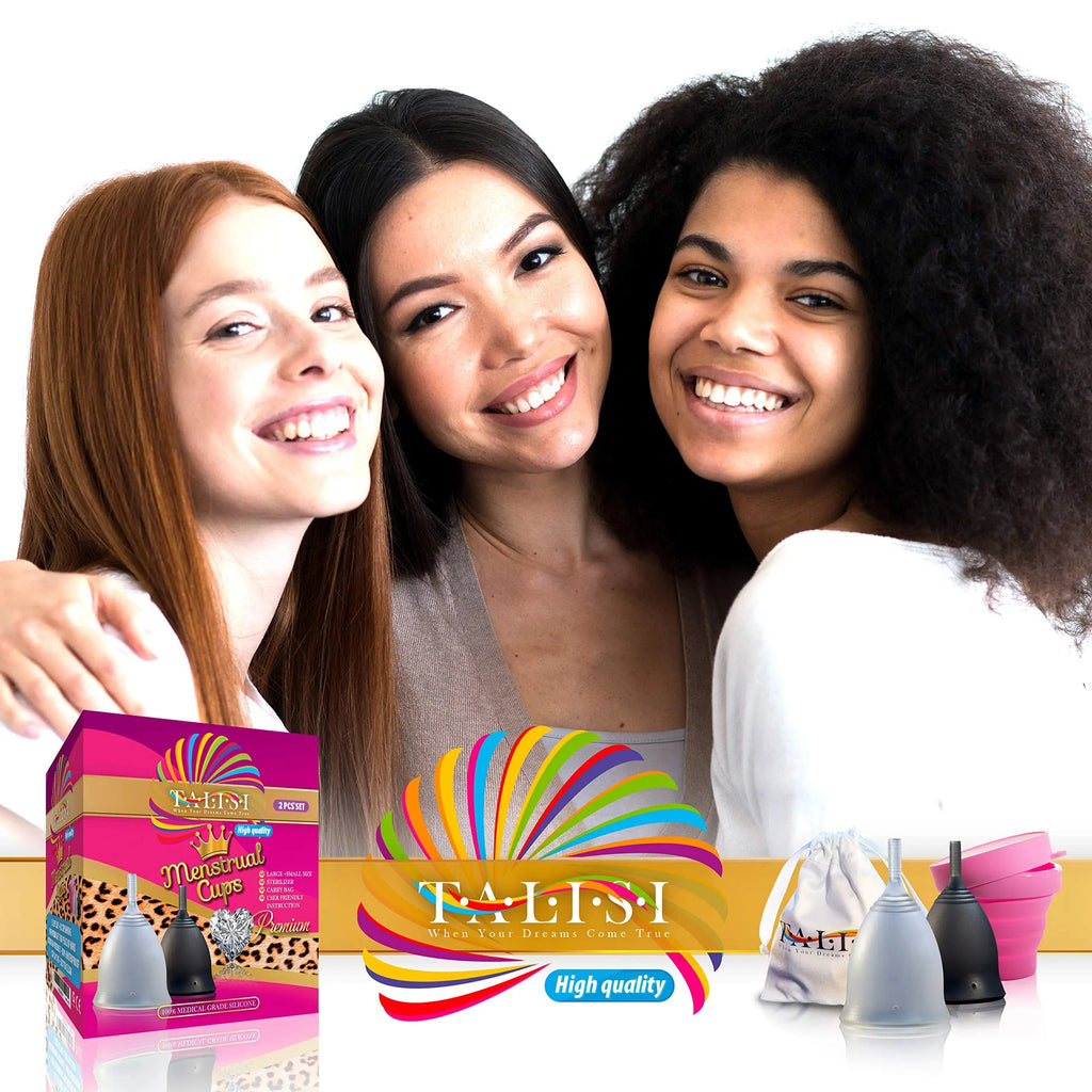 Talisi Soft Menstrual Cups Set of 2 - Reusable Period Cup for Women with Collapsible Case Holder Sterilizer TALISI WHEN YOUR DREAMS COME TRUE Au supplements