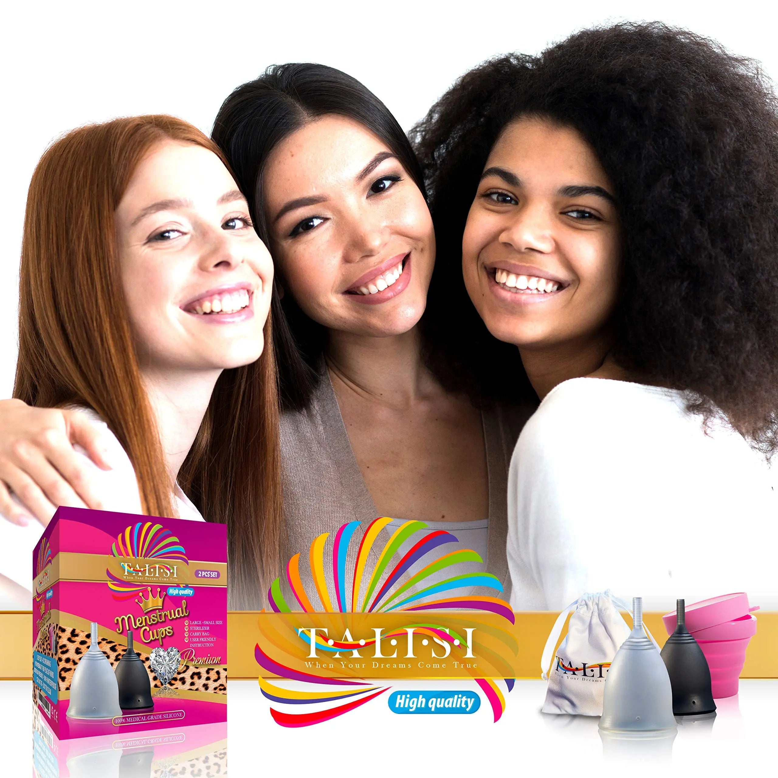 Talisi Soft Menstrual Cups Set of 2 - Reusable Period Cup for Women with Collapsible Case Holder Sterilizer TALISI WHEN YOUR DREAMS COME TRUE Au supplements