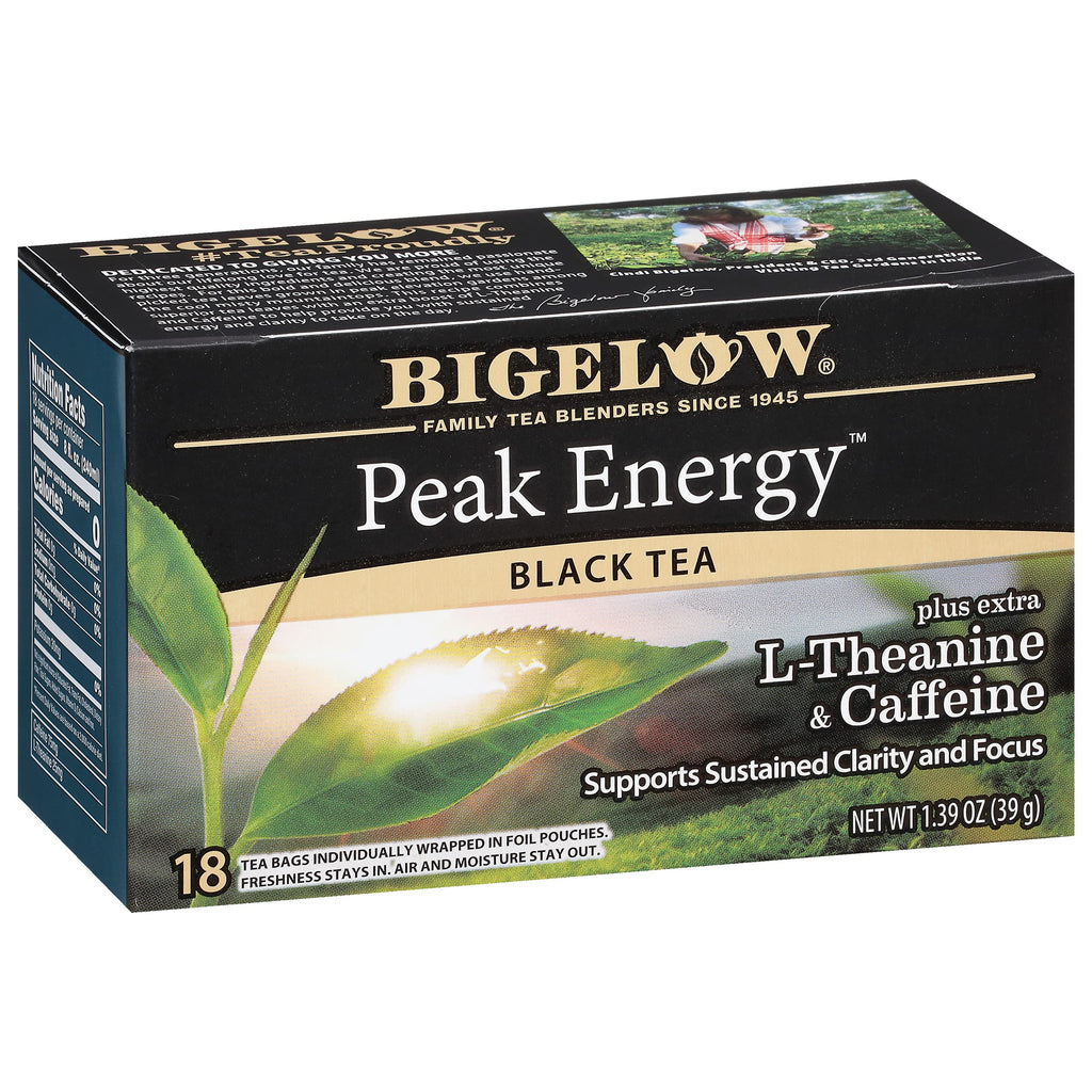 Bigelow Tea Peak Energy plus extra L-Theanine & Caffeine, 18 Count (Pack of 6), 108 Total Tea Bags Bigelow Tea Au supplements