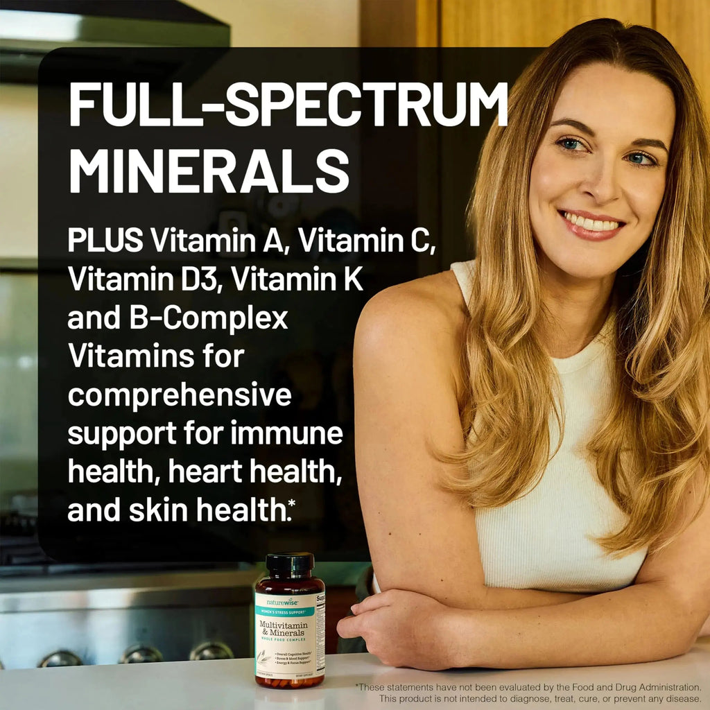 [1] NatureWise Multivitamin for Women Stress Support & Natural Minerals - 60 Ct[30-Day Supply] + [1] Omega 3 Fish Oil 1000mg + Vitamin E - Wild-Caught - 60 Softgels[30-Day Supply] NatureWise Au supplements