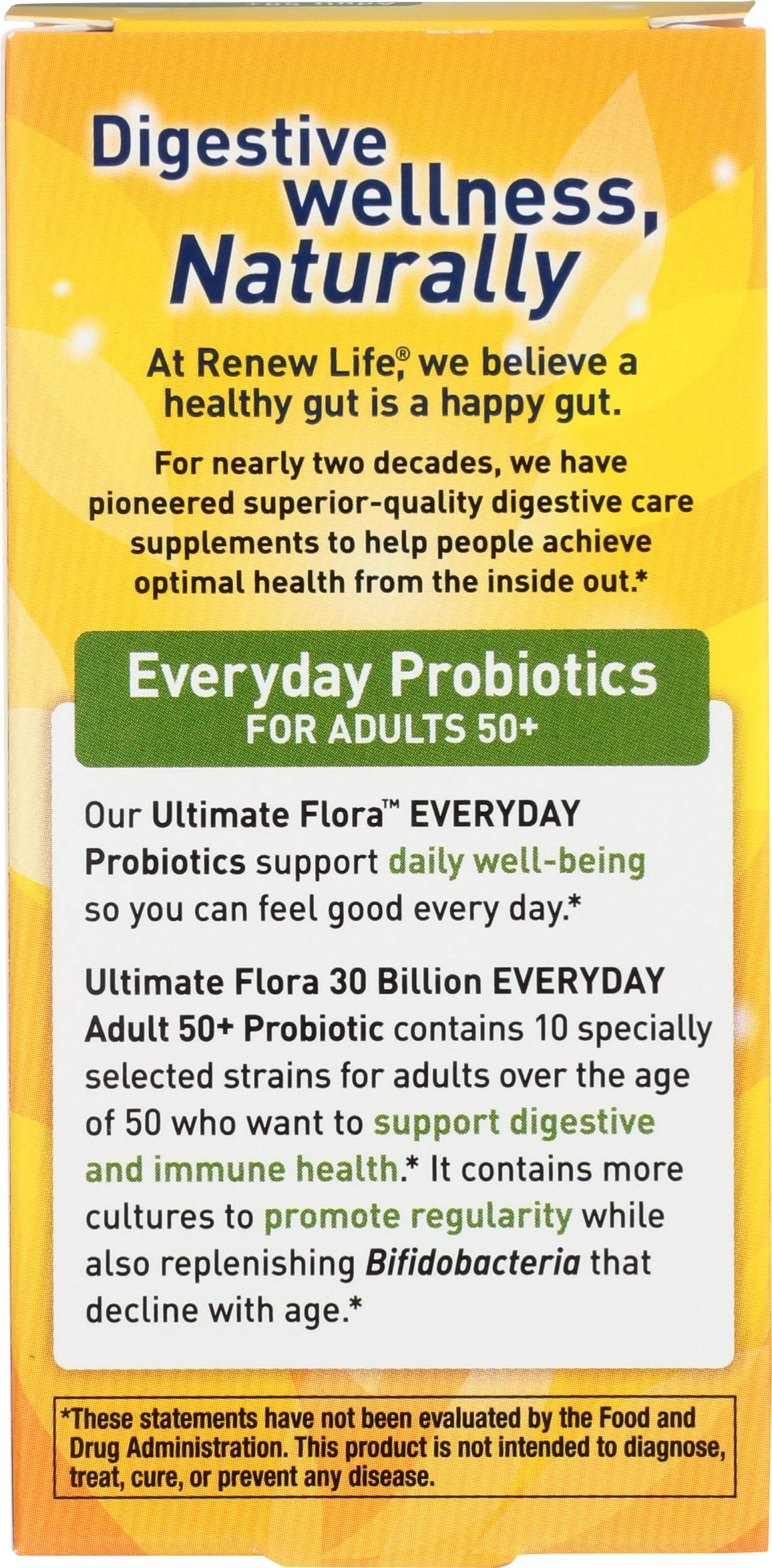 Renew Life Probiotic Adult 50 Plus Probiotic Capsules, Daily Supplement Supports Urinary, Digestive and Immune Health, L. Rhamnosus GG, Dairy, Soy and gluten-free, 30 Billion CFU, 30 Count Renew Life Au supplements