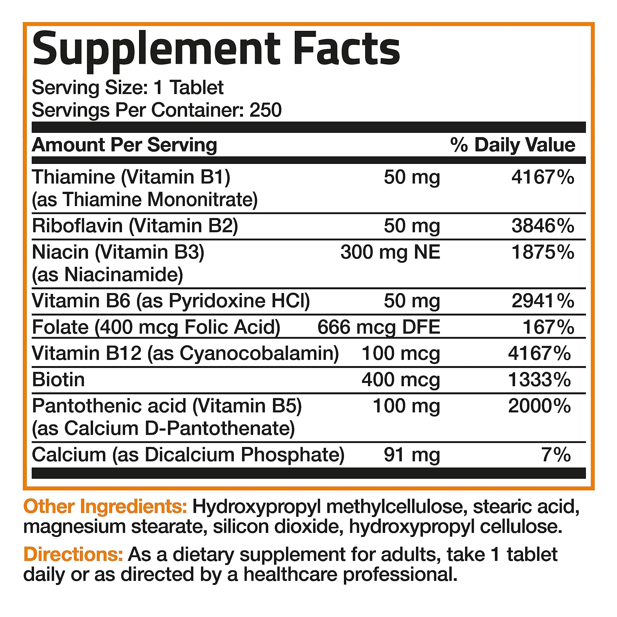 Bronson Super B Vitamin B Complex Sustained Slow Release Vitamin B1, B2, B3, B6, B9 Bronson Au supplements