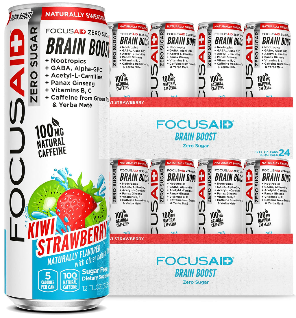 FOCUSAID ZERO SUGAR Nootropics Blend, Alpha-GPC, GABA, 100mg Natural Caffeine from Green Tea, Yerba Mate, Vitamin B-Complex, Keto-Friendly, No Artificial Sweeteners, 12 Fl Oz (Pack of 24) LIFEAID Au supplements