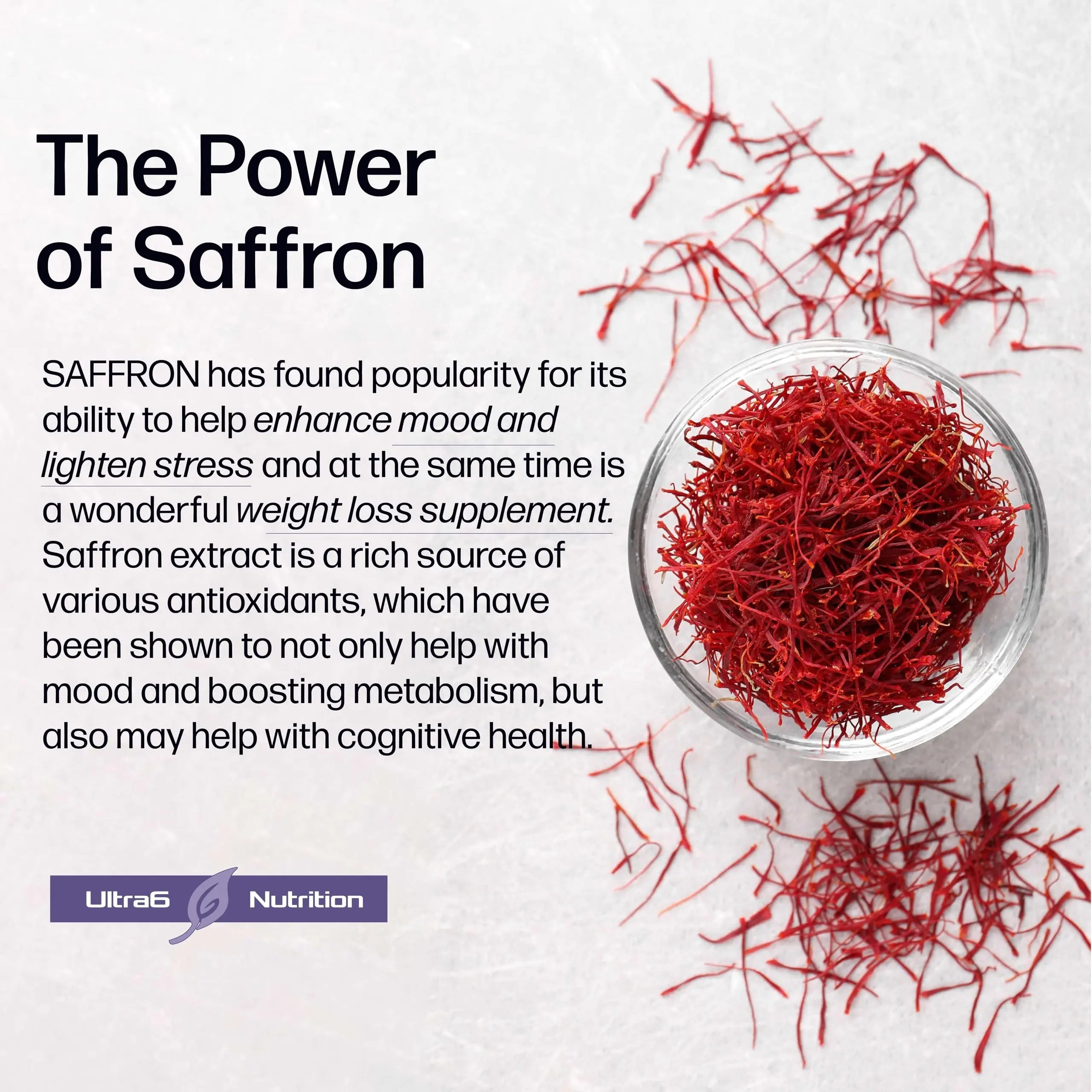 Pure Saffron Extract - Appetite Suppressant for Weight Loss Women & Men - Natural Hunger Ultra6 Nutrition Au supplements
