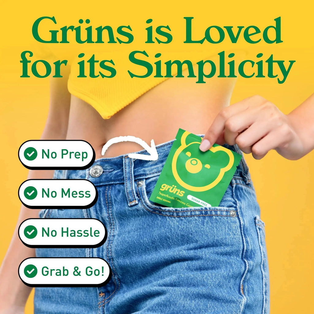 Gruns Adults Super Greens Multivitamin Gummies, Superfood Vitamin Gummy Bears with Spirulina, Chlorella, Prebiotic Fiber for Digestive Health Grüns Au supplements