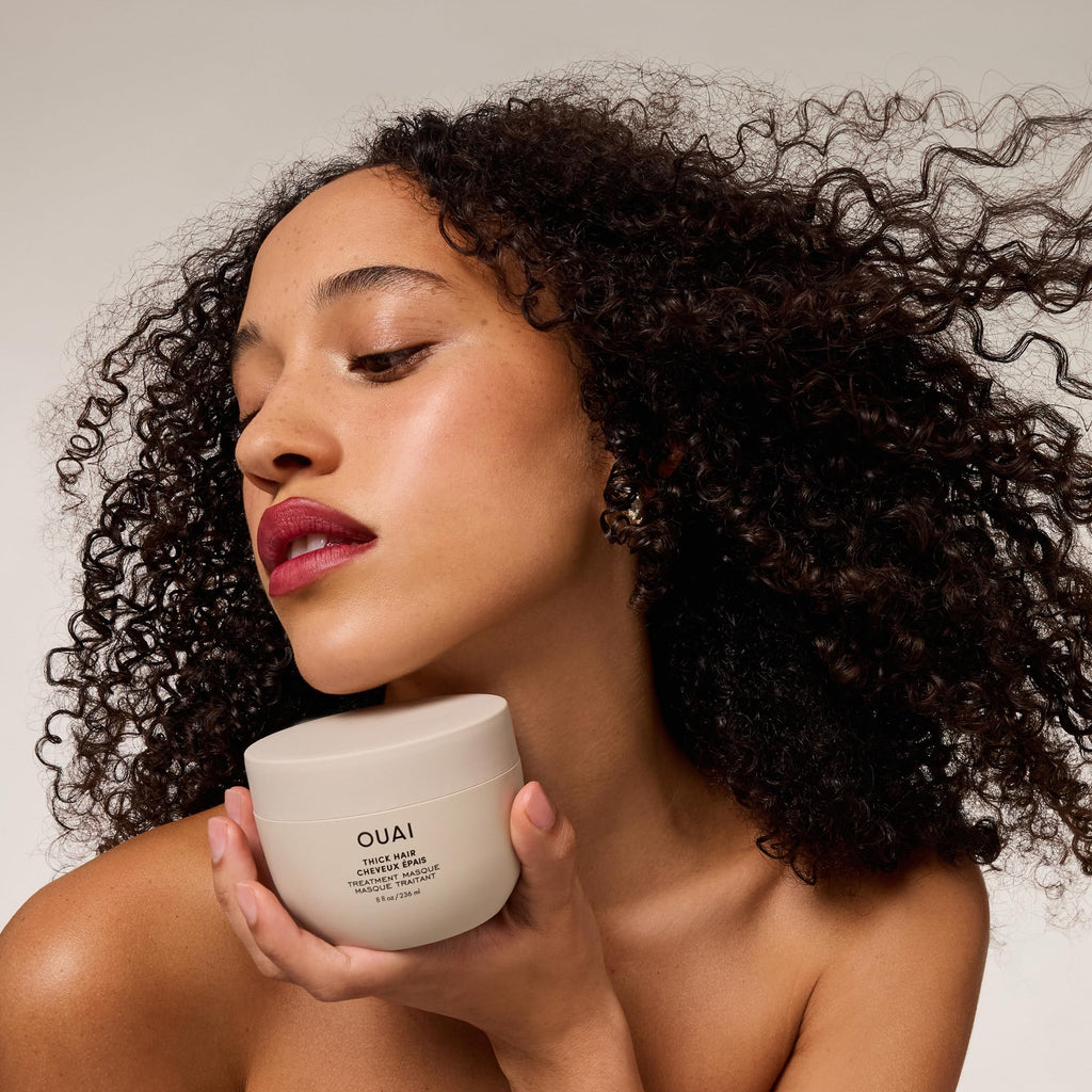 OUAI Thick Hair Mask - Treatment Masque with Almond Oil, Olive Oil, & Hydrolyzed Keratin to Restore Damaged Hair - Phthalate & Paraben Free Masque (3.4 Oz) OUAI Au supplements