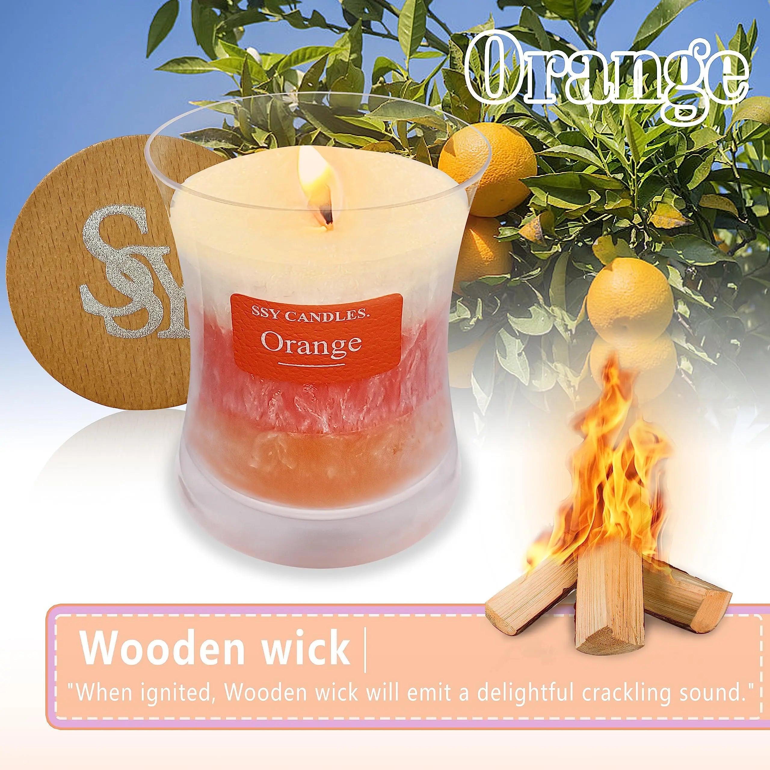 Citrus Jar Aromatherapy Candle Scented Candle Handmade Soy Candles Wood Candles Wick Fragrance SEUCRWAX Au supplements