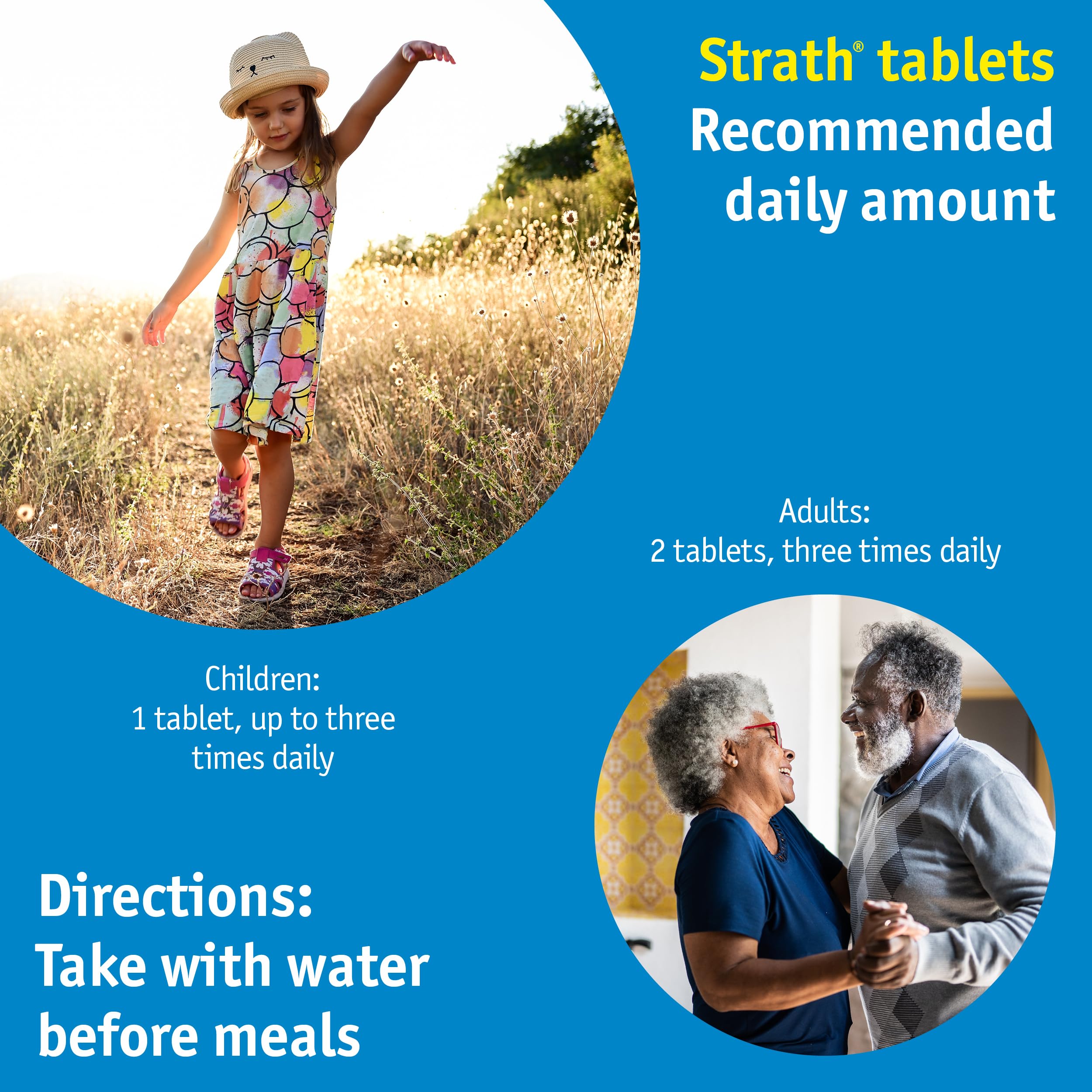 Strath Nutritional Yeast Tablets - Vegetarian, Lactose Free, Artificial Additive Free - Digestive Support, Nutrient Absorption - Unflavored Daily Supplement - Prebiotic and Postbiotic Bio-Strath Au supplements
