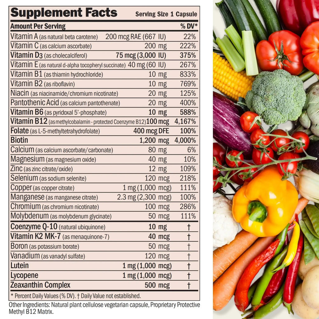 ANDREW LESSMAN Essential-1 nuonce max Multivitamin 3000 IU Vitamin D3 360 Small Capsules. 100 mcg Methyl B12 ANDREW LESSMAN Au supplements