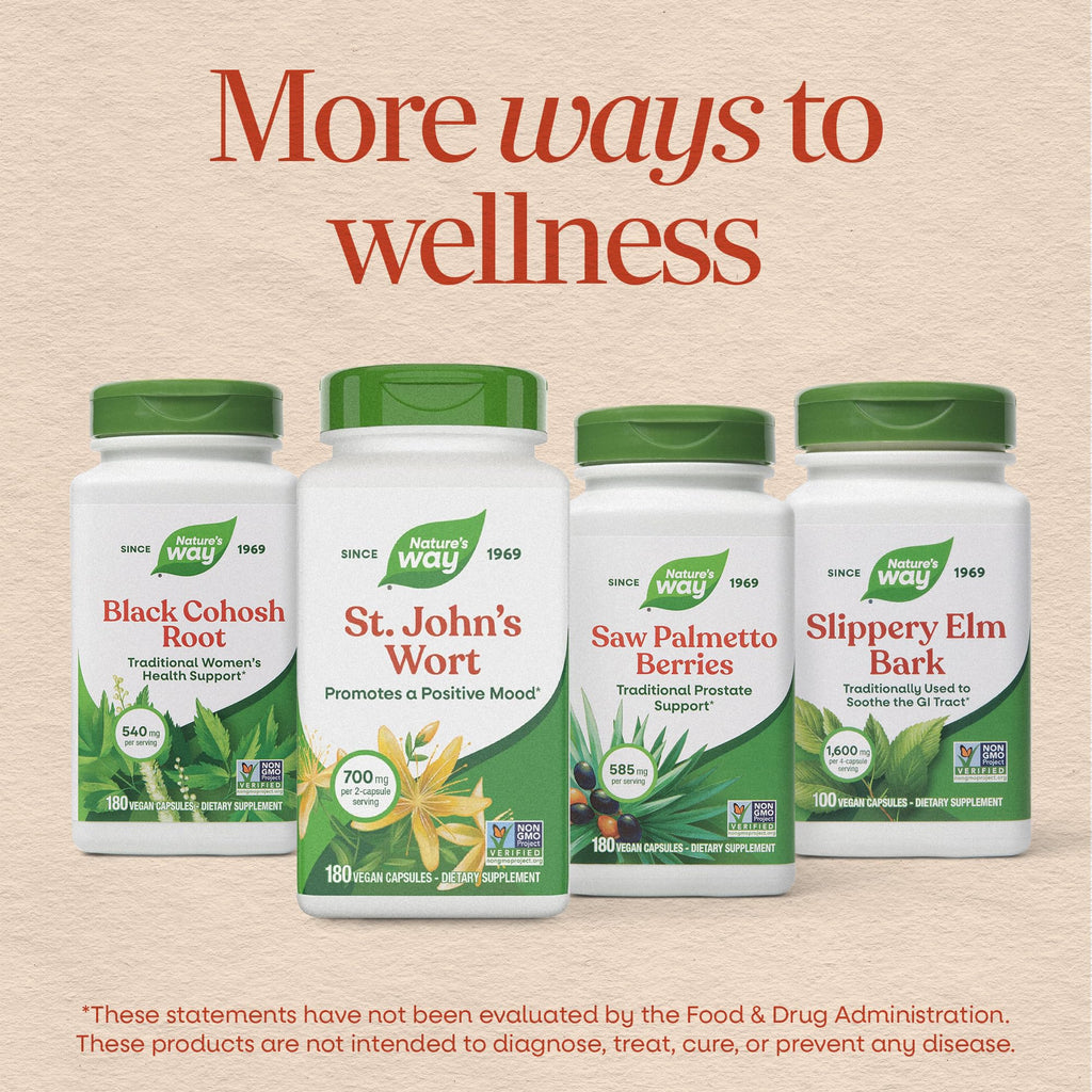 Nature’s Way St. John’s Wort Capsules, Herbal Supplement Promotes a Positive Outlook*, 700 mg per 2-capsule serving