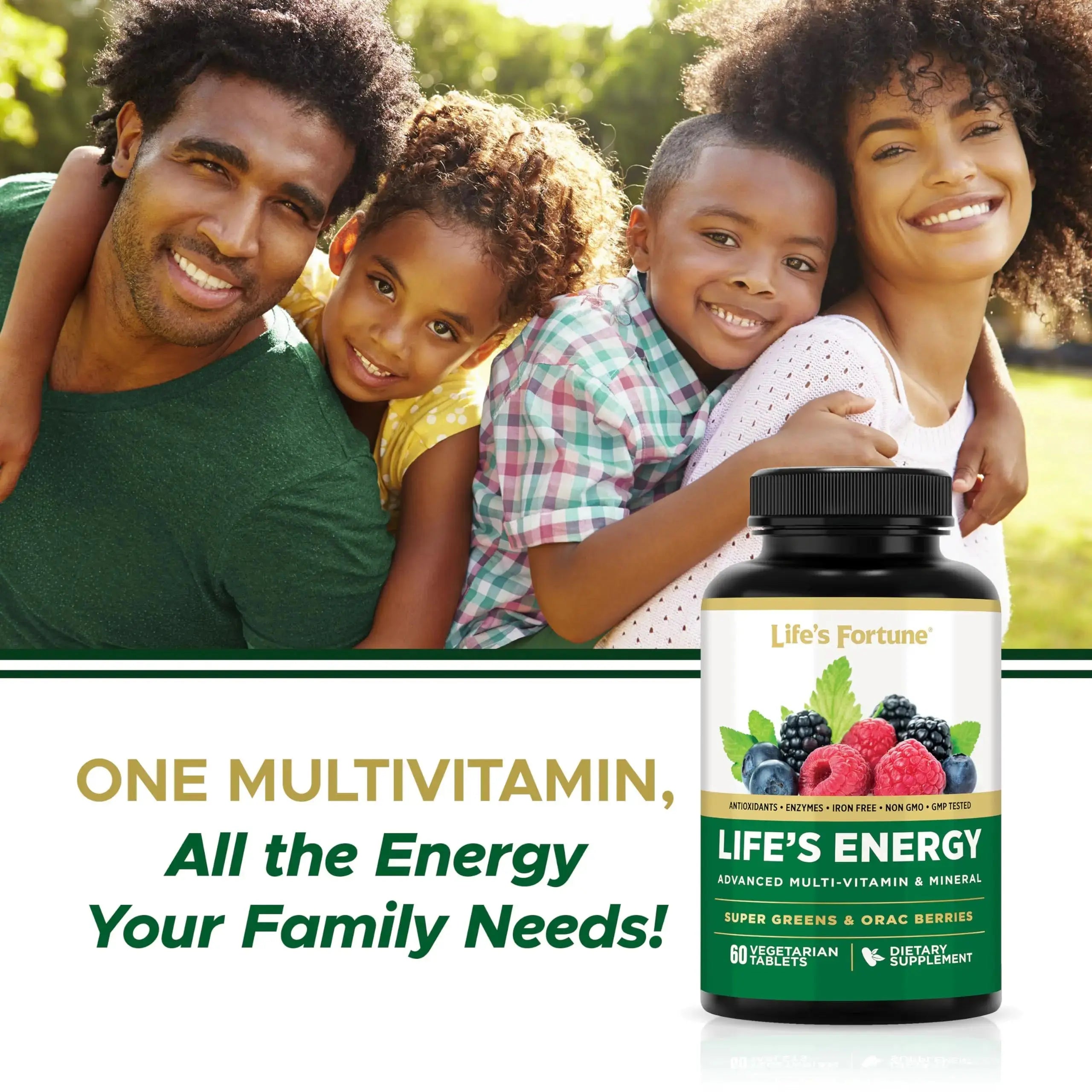 Life's Energy Advanced Daily Multivitamin for Men & Women, Energy and Immune Support Supplement with Super Greens, Antioxidants, Enzymes Life's Fortune Au supplements