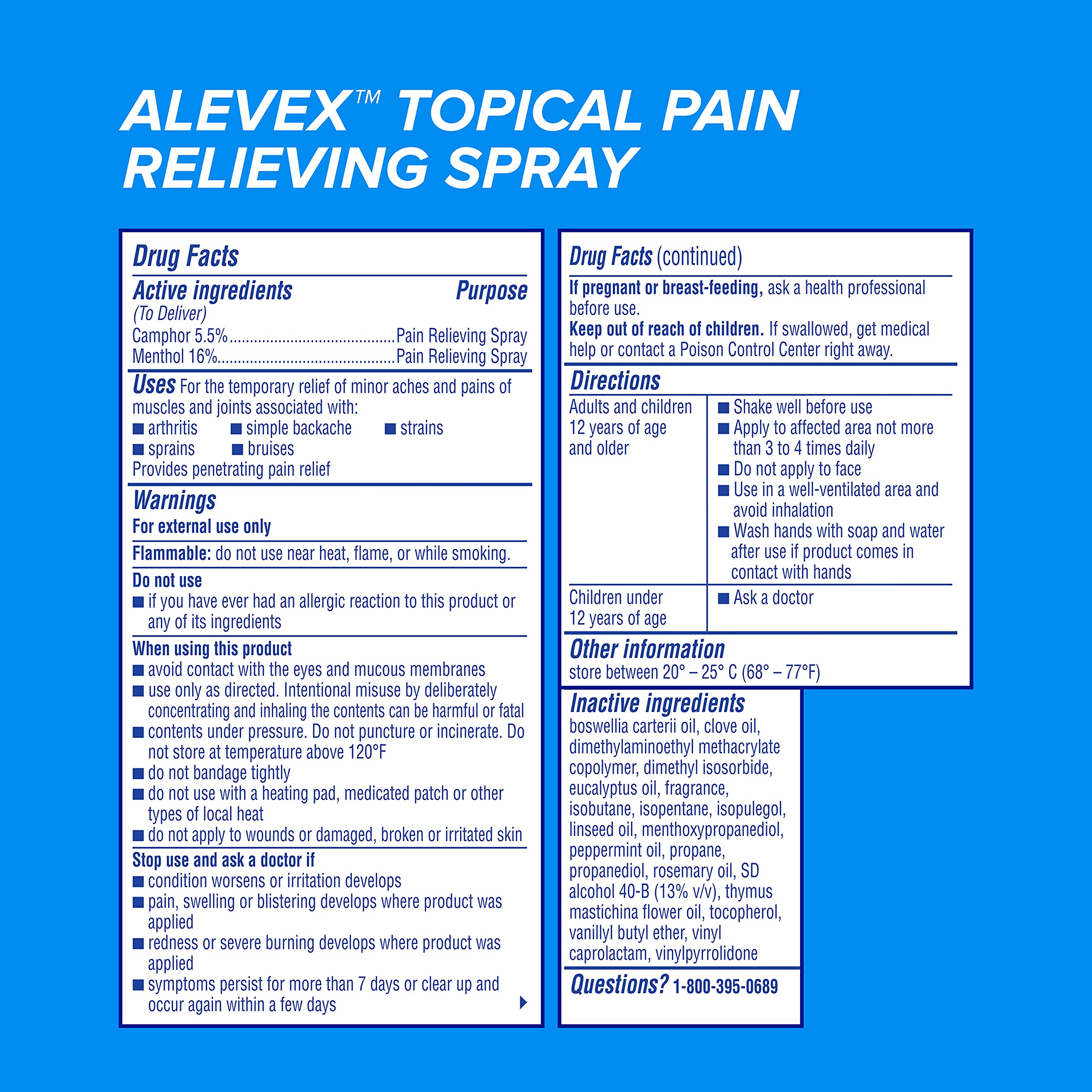 AleveX Pain Relieving Spray, Fast Acting & Fast Drying for Targeted Pain Relief, 3.2 oz Spray Aleve Au supplements