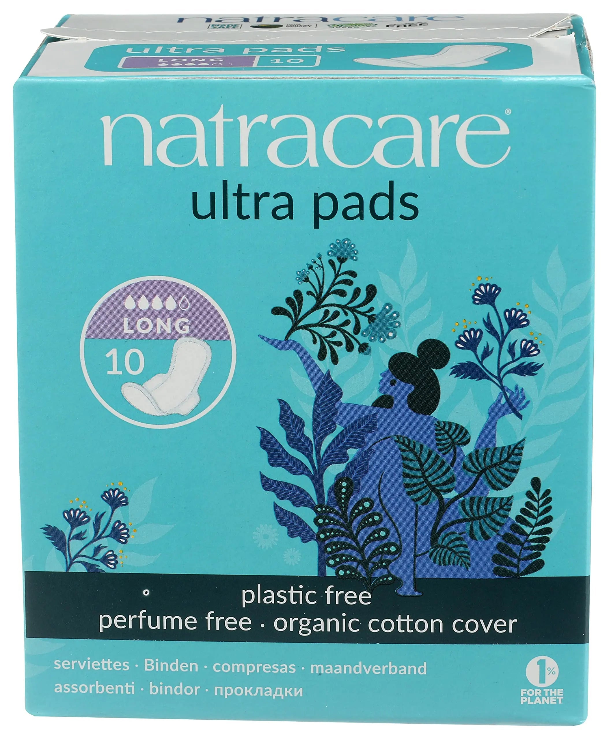 Natracare Slim Fitting Ultra Pads with Wings, Long, Made with Certified Organic Cotton NATRACARE Au supplements