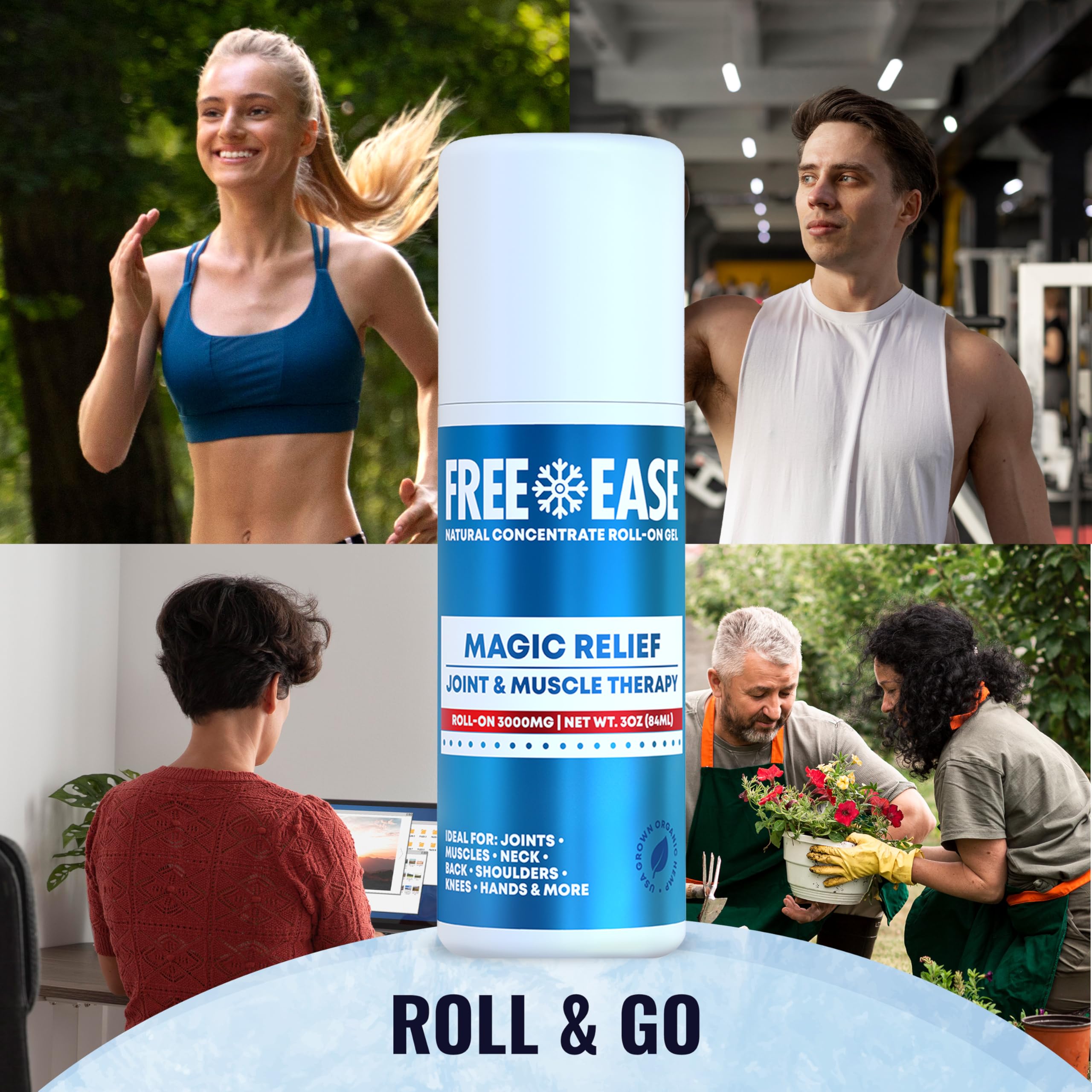 Free-Ease Magic Relief Roller – Nerve Joint and Muscle Pain Relief Roll On – Fast Cooling Therapy for Back, Neck, Shoulder, Knee Pain - Supports Joint Flexibility and Overall Mobility - Made in USA FREE EASE Au supplements