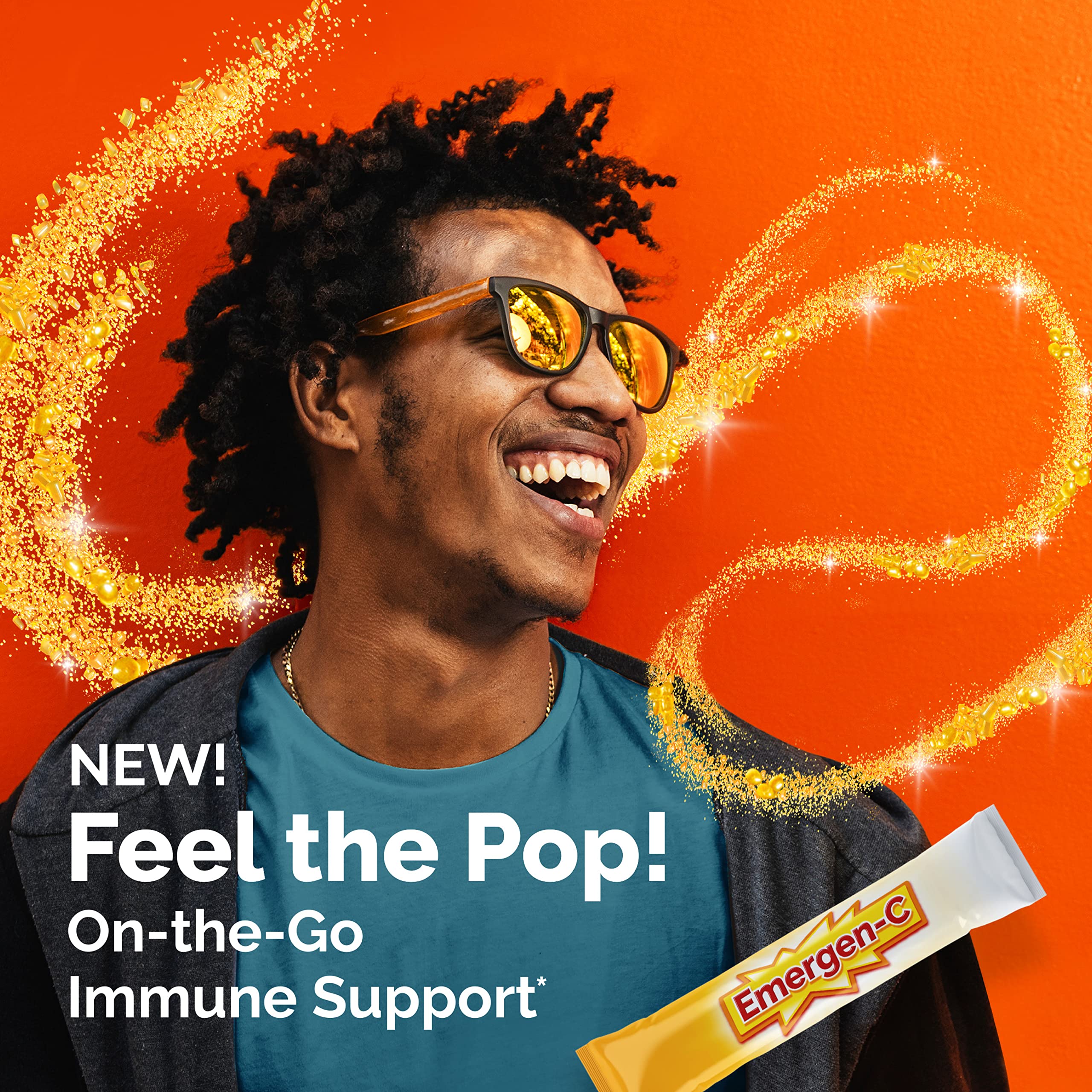 Emergen-C Crystals, On-the-Go Emergen-C Immune Support Supplement with Vitamin C, B Vitamins, Zinc and Manganese