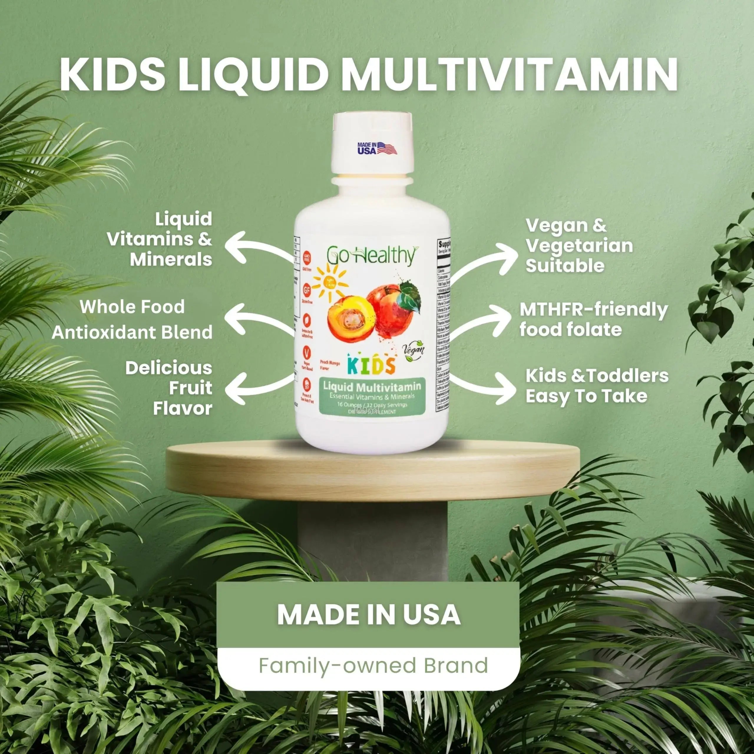 Go Healthy Kids Liquid Multivitamin | Immune Support | Kid Liquid Multivitamins | High Absorption | Vegan Vitamins | Kids Vitamins Multivitamin Go Healthy Natural Au supplements