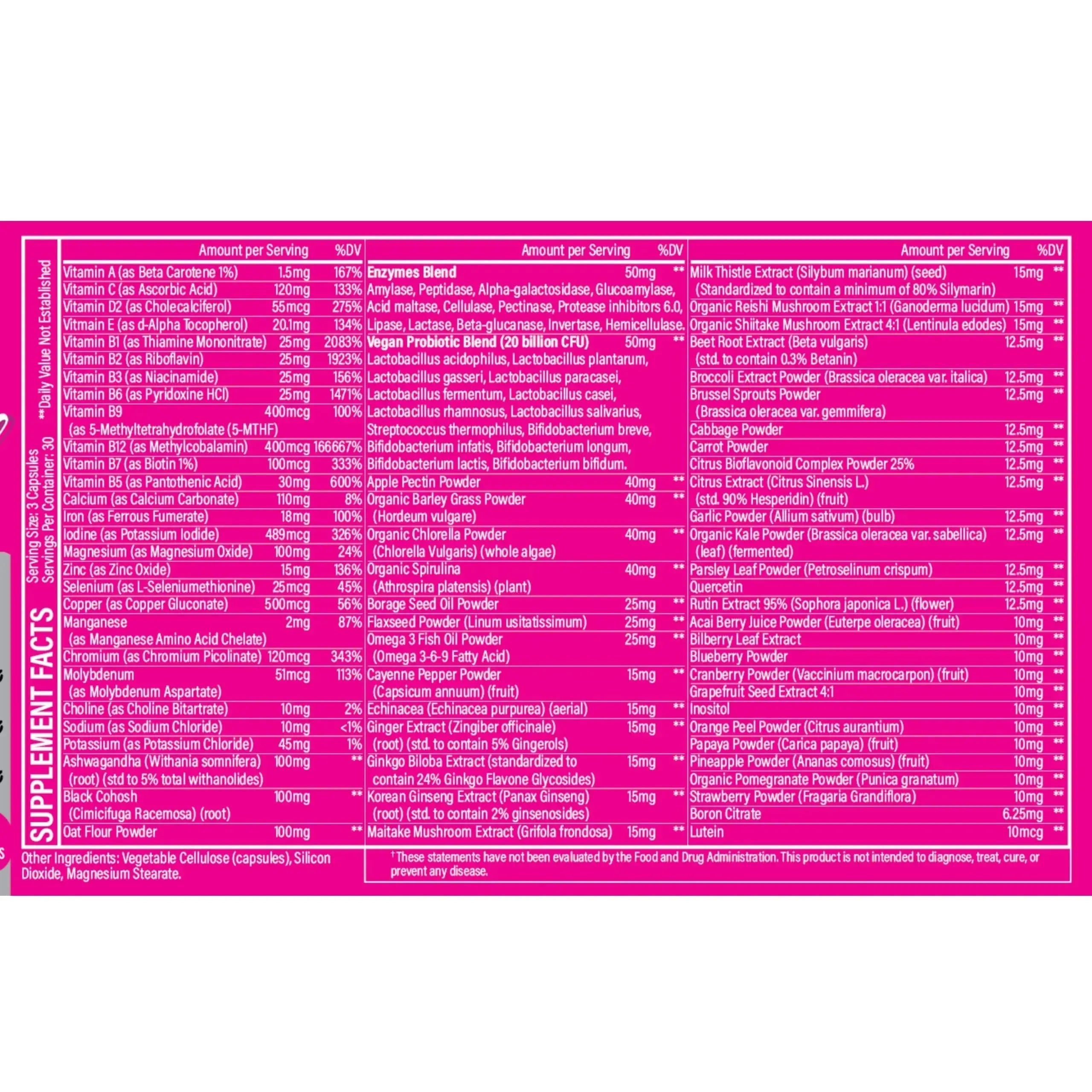 Whole Nature Whole Food Multivitamin for Women Womens Multi Vitamin with Folate, B12 Methyl, Vitamins, Minerals, Probiotics and Omegas Whole Nature Au supplements
