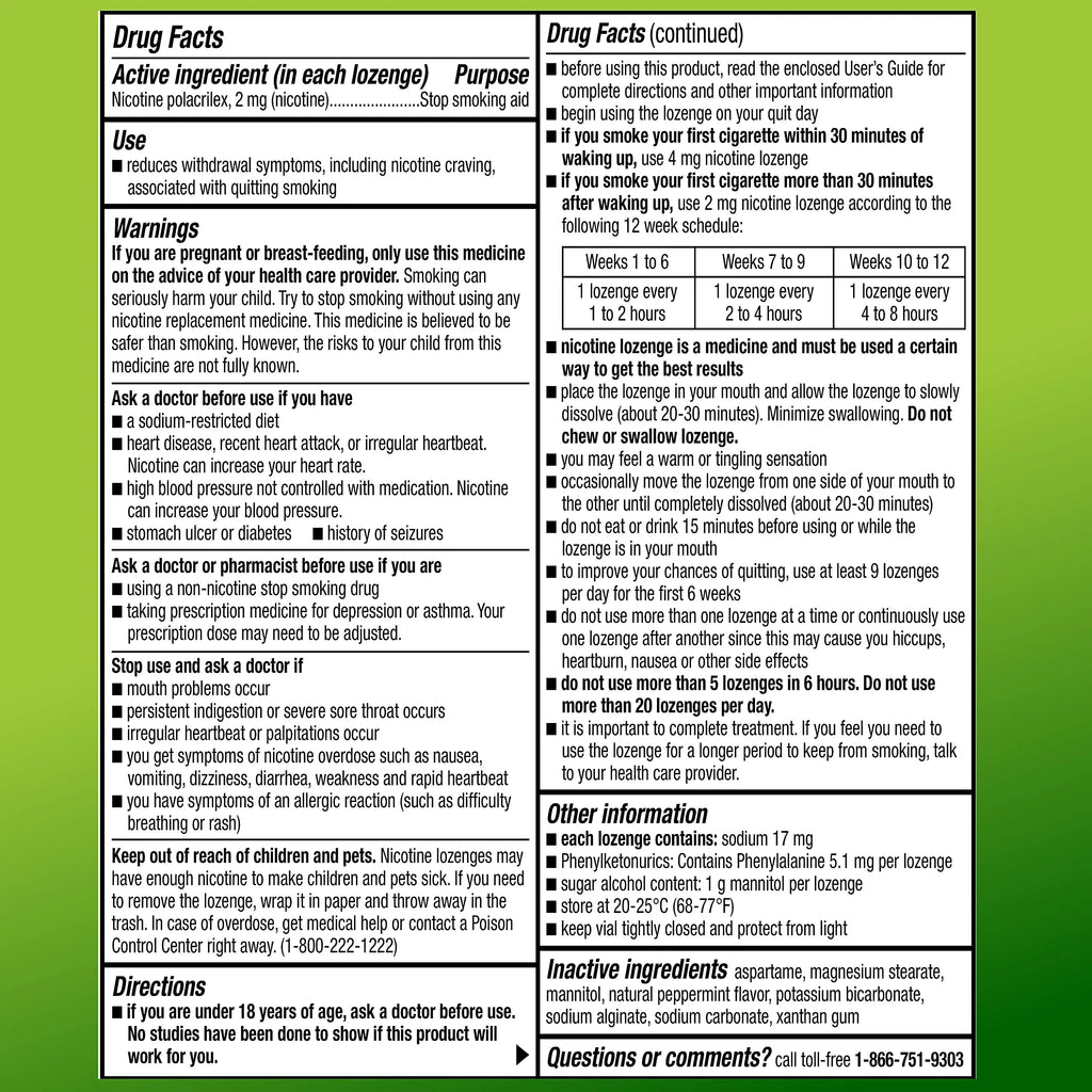 Amazon Basic Care Nicotine Polacrilex Lozenge, 2 mg (Nicotine), Mint Flavor Amazon Basic Care Au supplements