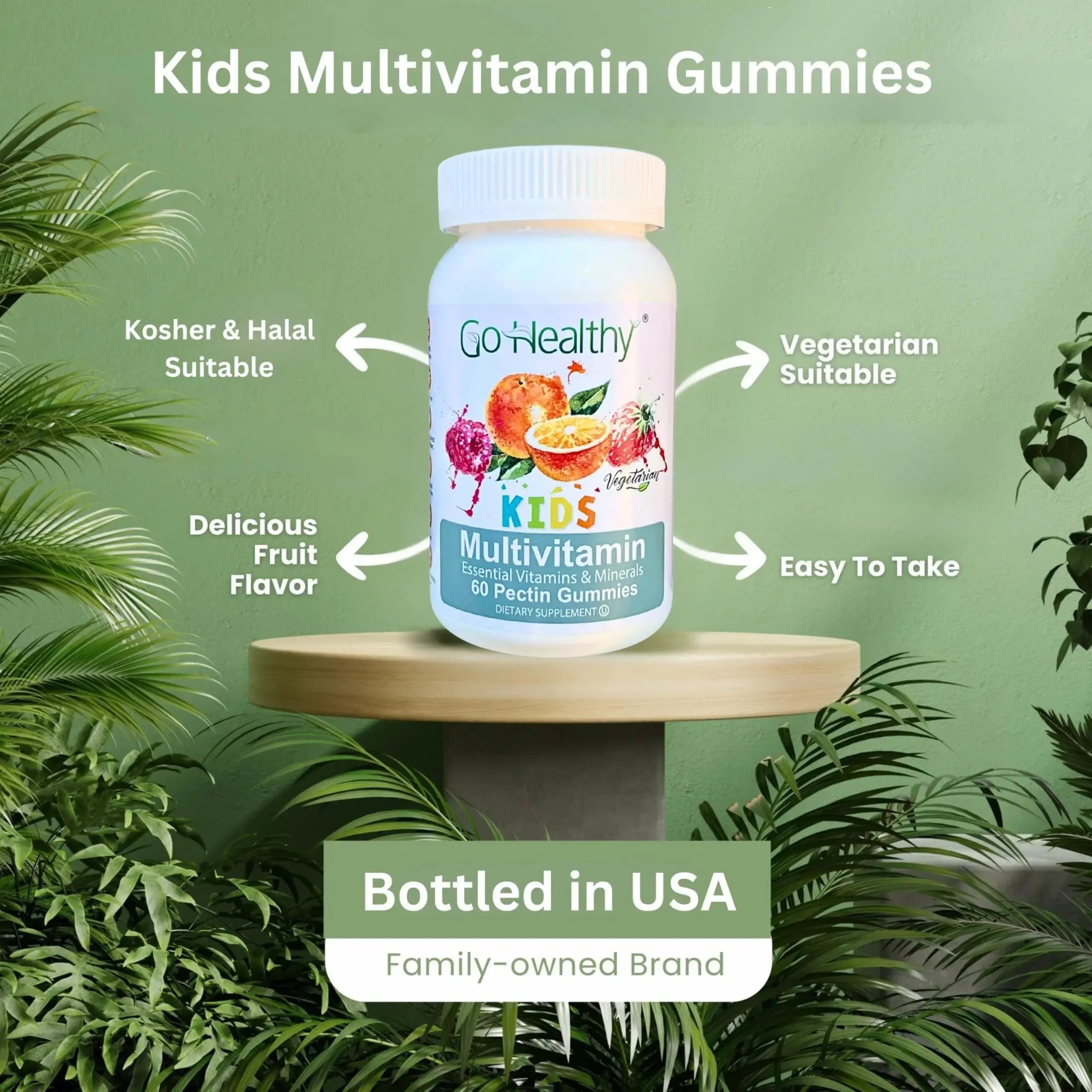 Go Healthy Kids Multivitamin Gummies, Immune Support, Kids Vitamin Gummies, Kosher Kid Vitamin, Halal Go Healthy Natural Au supplements