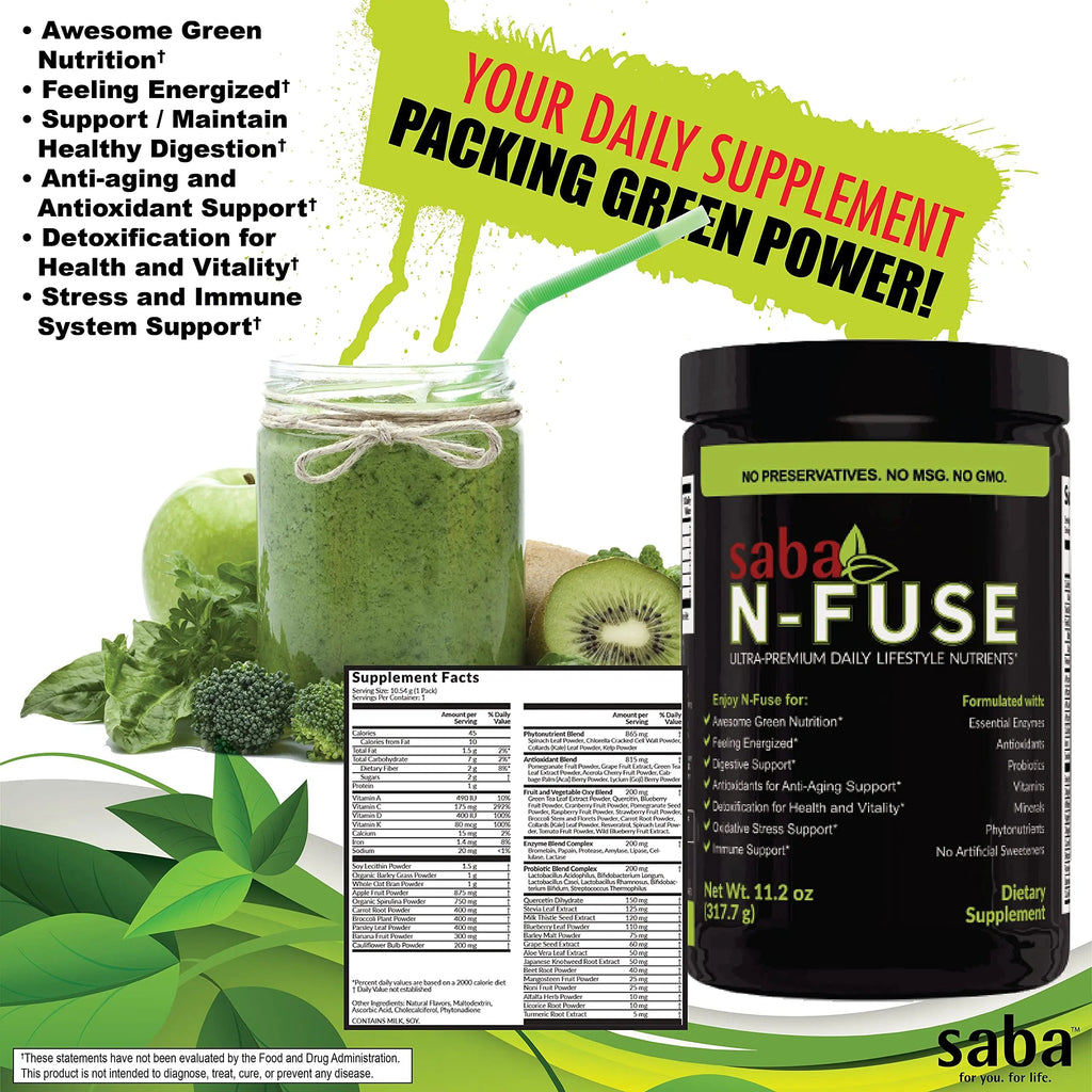 Saba N-Fuse-Whole Food Daily Nutrition,-Phytonutrients, Pre and Probiotics, Enzymes Saba Au supplements