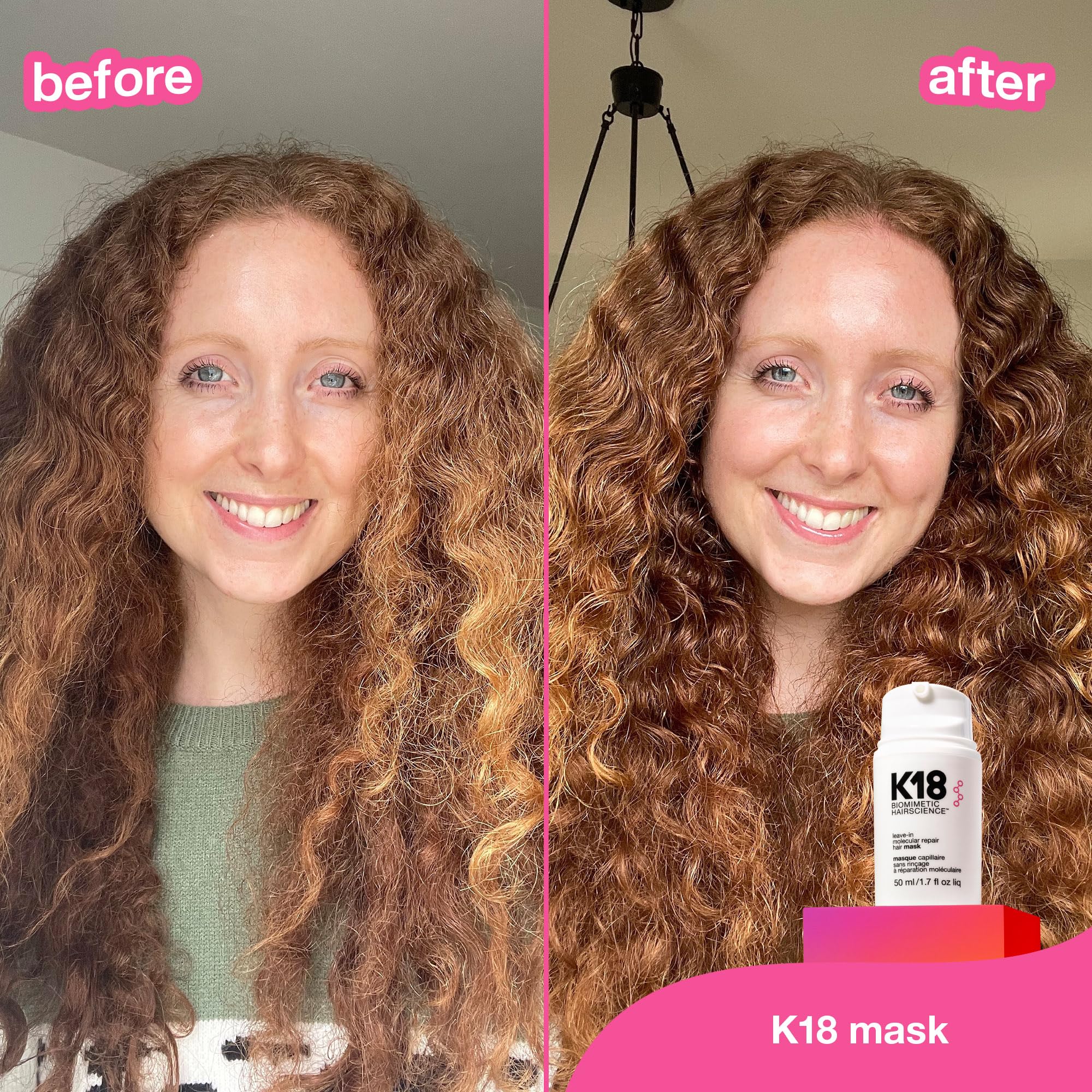 K18 Leave-In Molecular Repair Hair Mask - Peptide Hair Treatment Mask for Bleach, Color, Chemical + Heat Damaged Strands - Immediate + Lasting Damage Reversal in 4 Minutes (1.7 Fl oz) K18 Au supplements